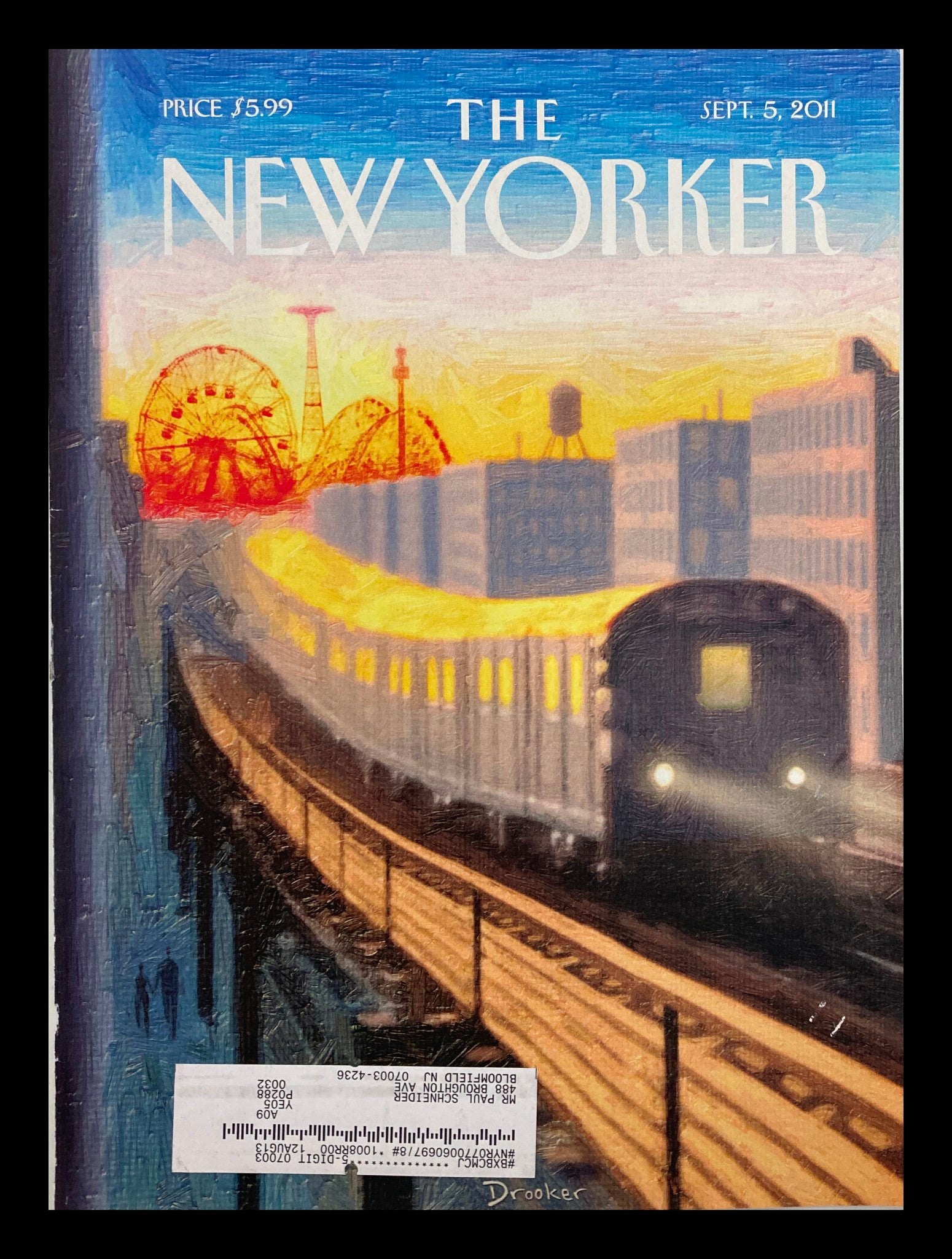 COVER ONLY The New Yorker September 5 2011 Coney Island Express by Eric Drooker