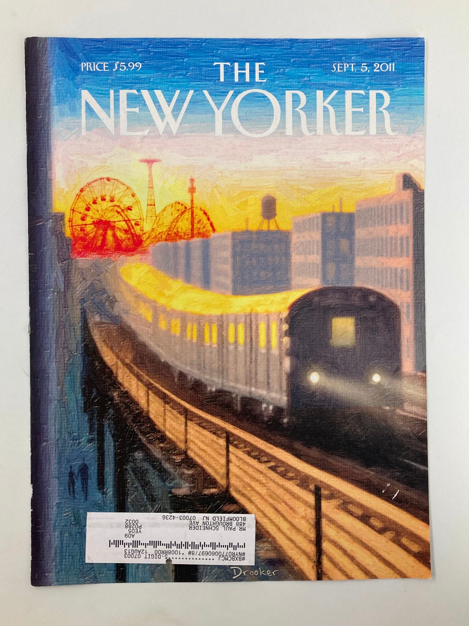 COVER ONLY The New Yorker September 5 2011 Coney Island Express by Eric Drooker