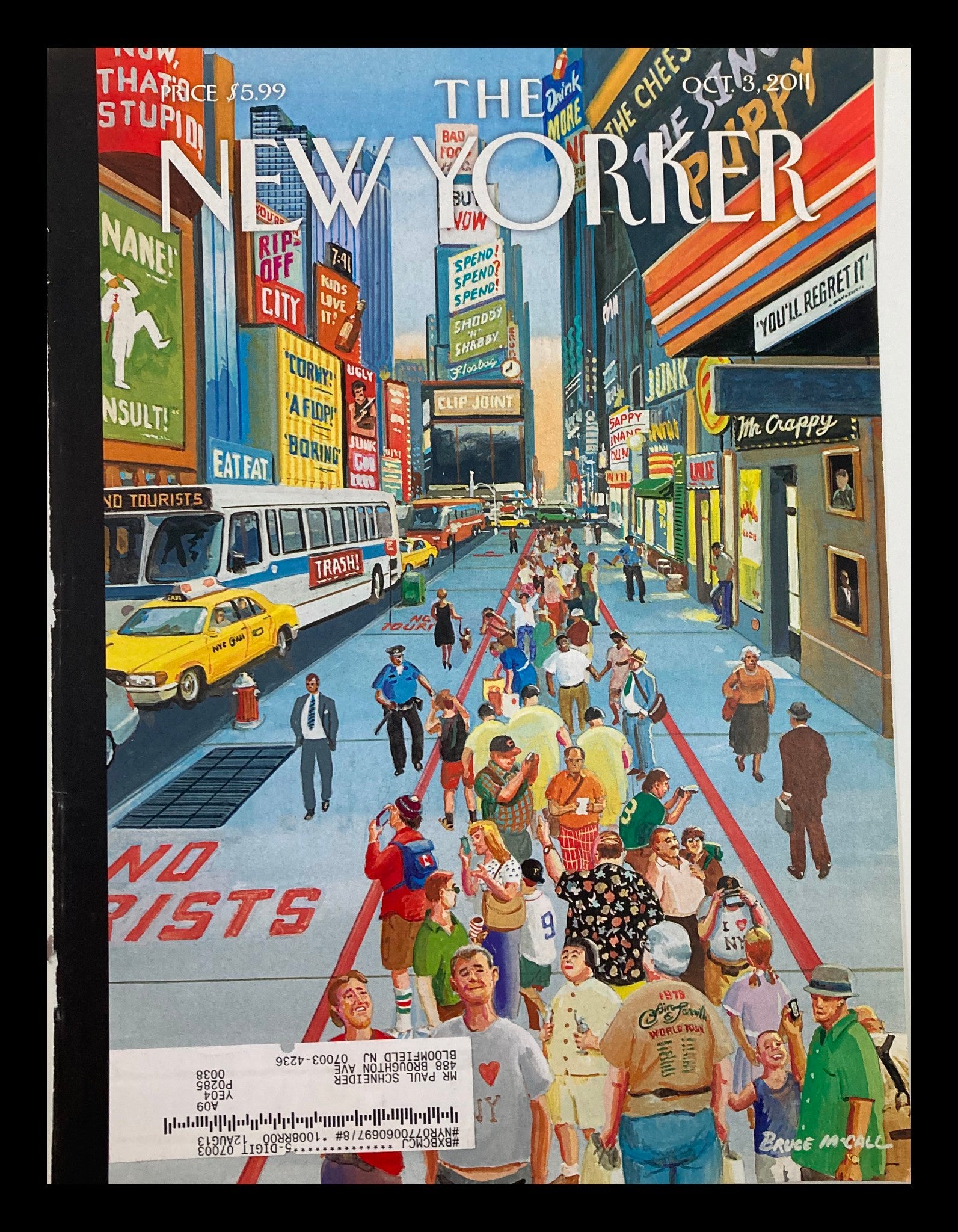 COVER ONLY The New Yorker October 3 2011 It's A Helluva Town by Bruce Mcall