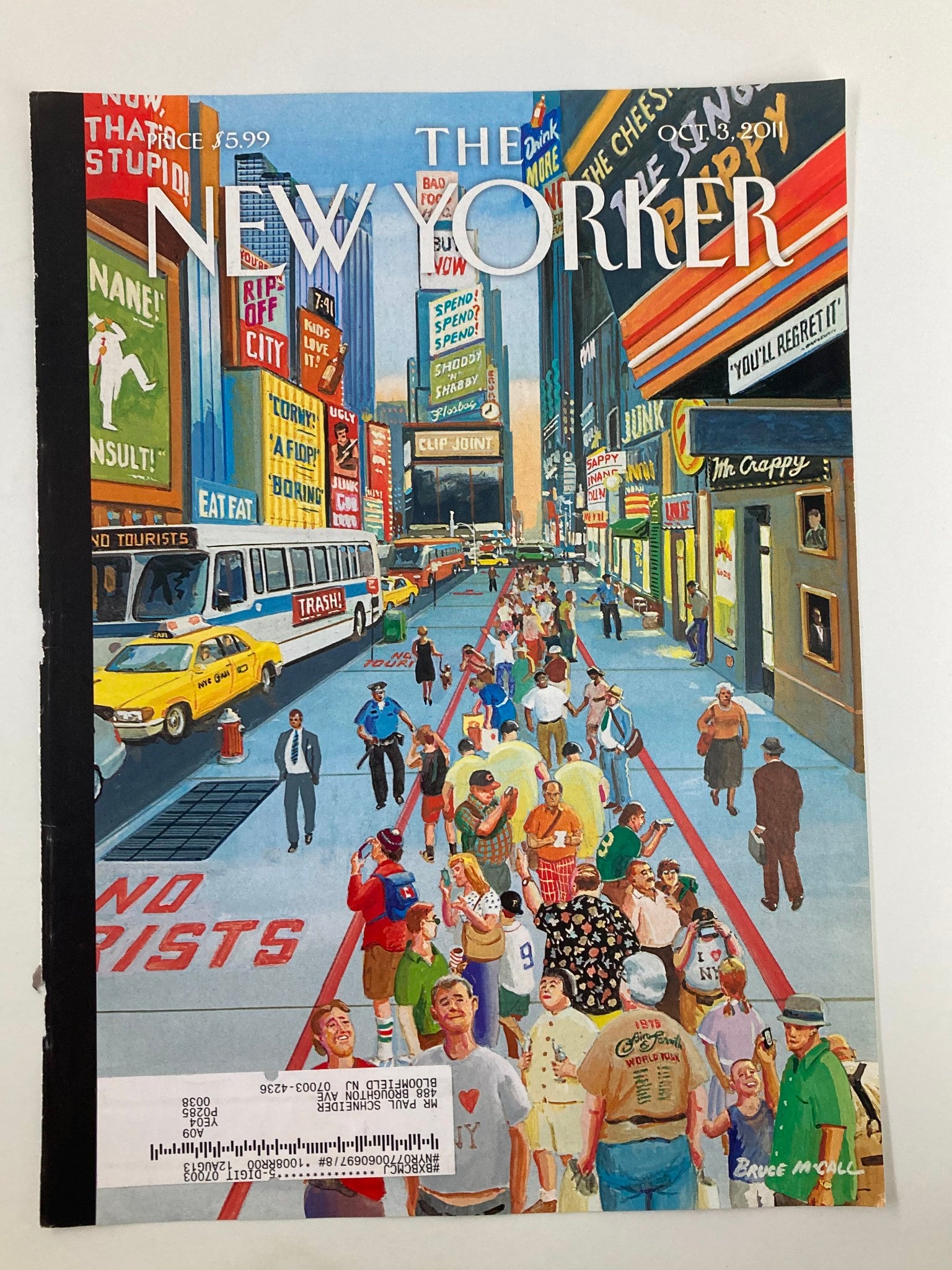 COVER ONLY The New Yorker October 3 2011 It's A Helluva Town by Bruce Mcall