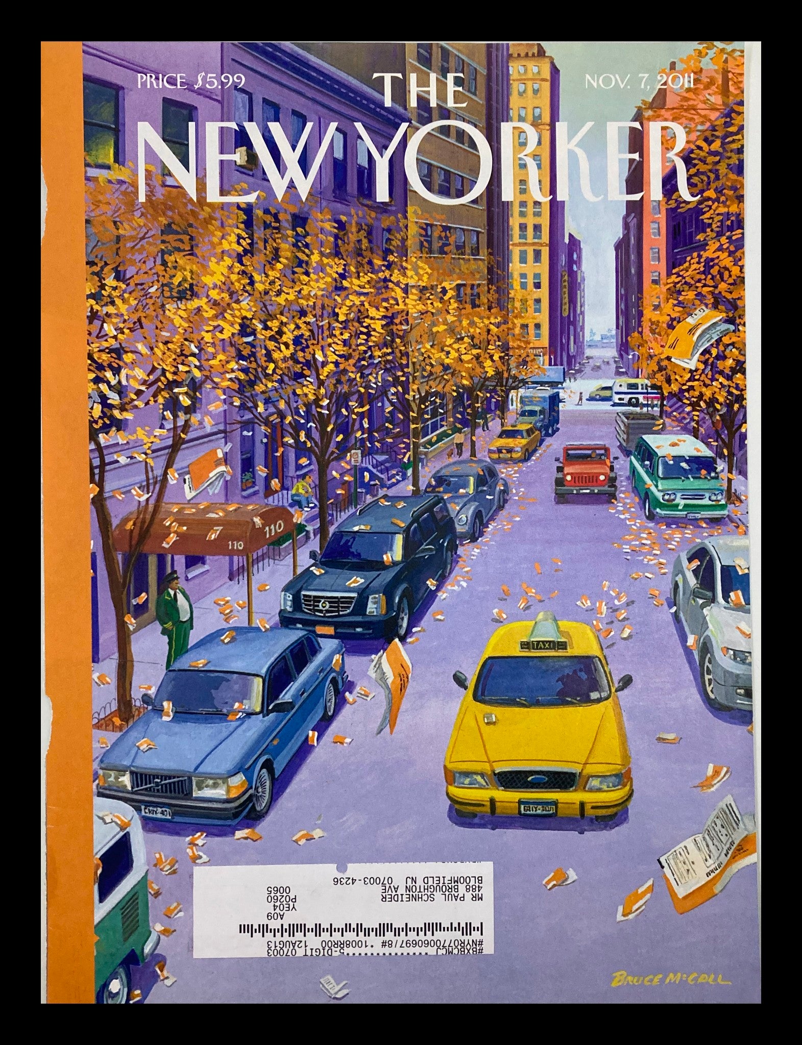 COVER ONLY The New Yorker November 7 2011 Open Season by Bruce McCall