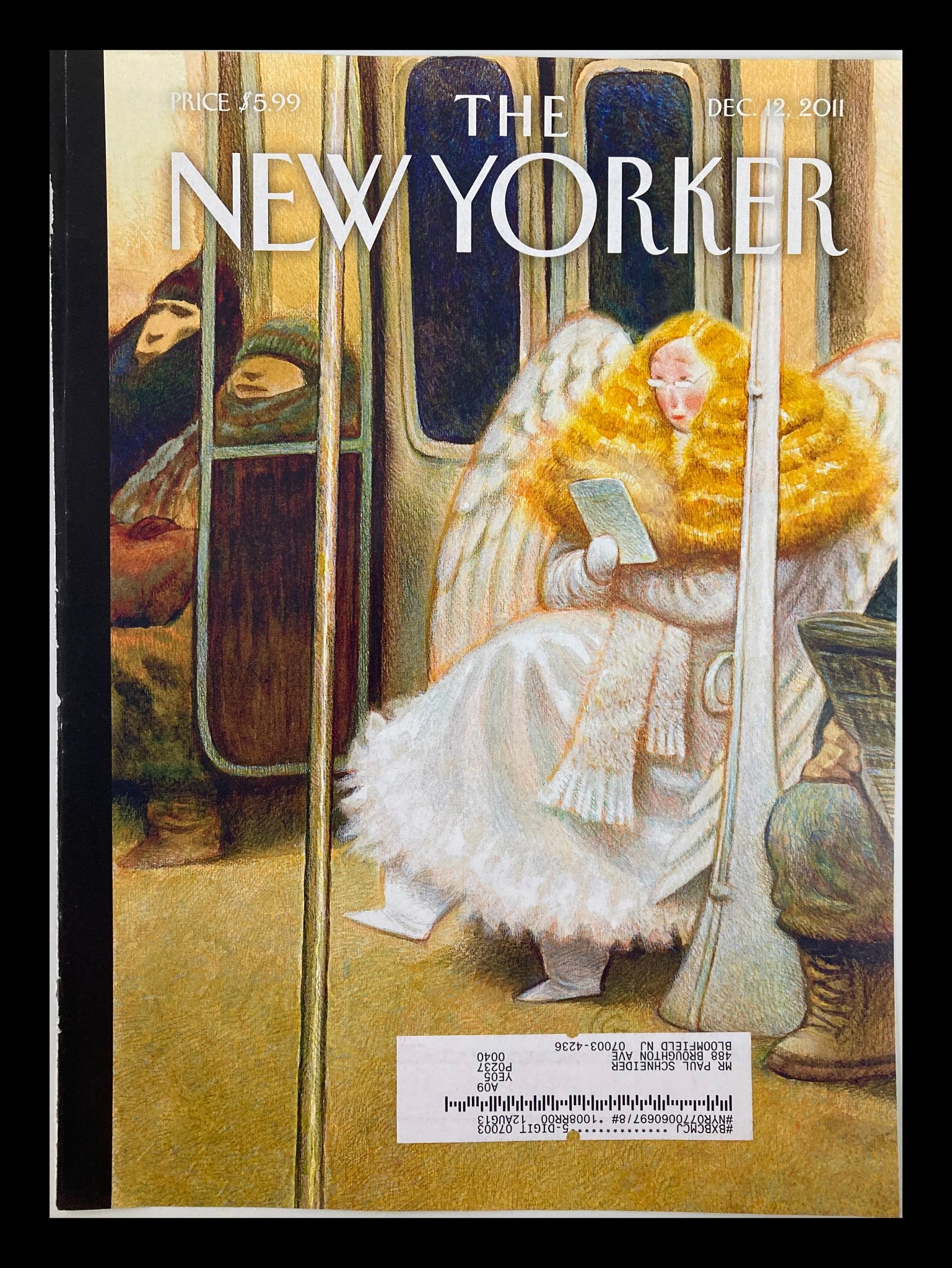 COVER ONLY The New Yorker December 12 2011 Subway Angel by Carter Goodrich