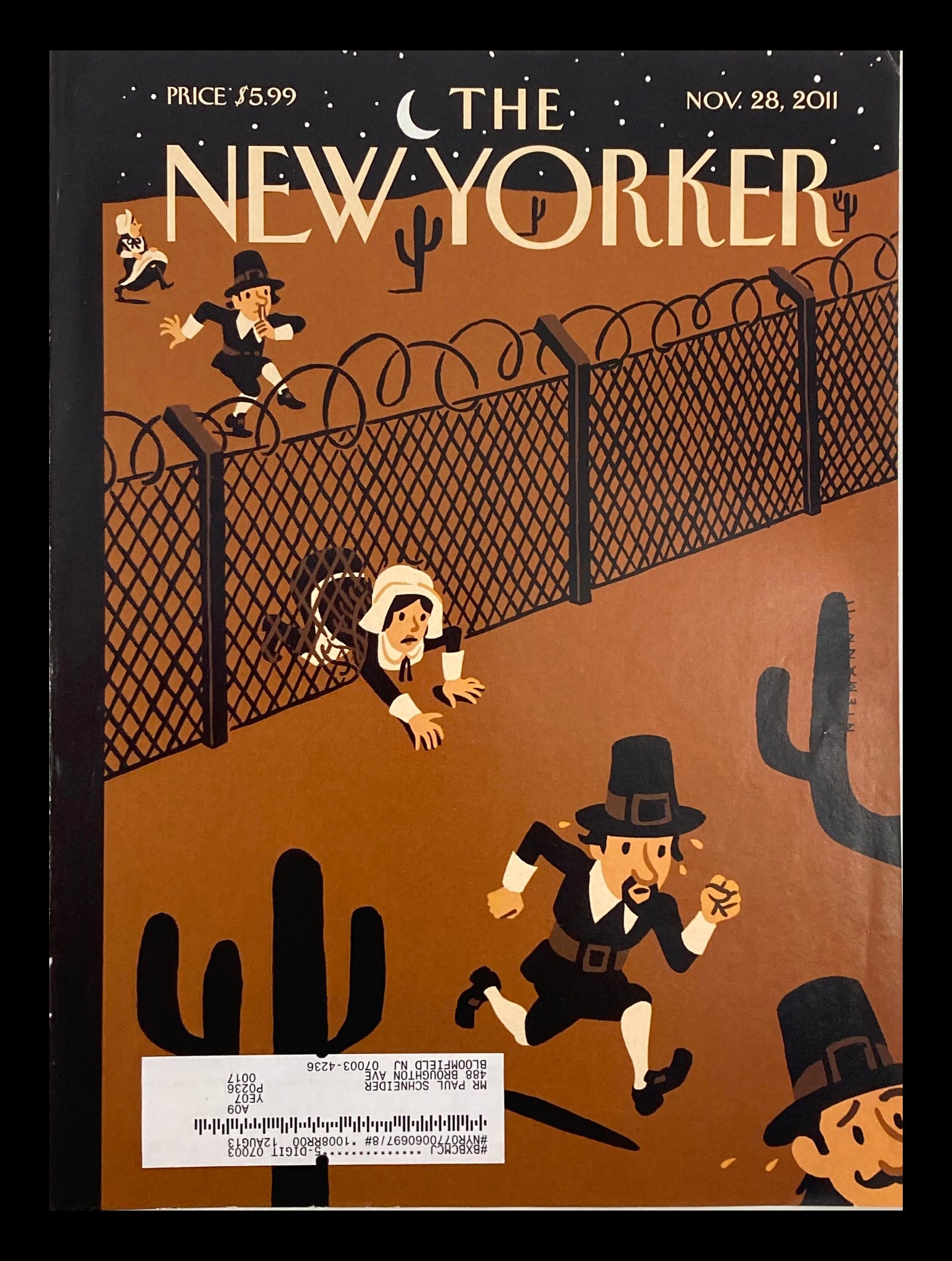 COVER ONLY The New Yorker November 28 2011 Promise Land by Christoph Niemann