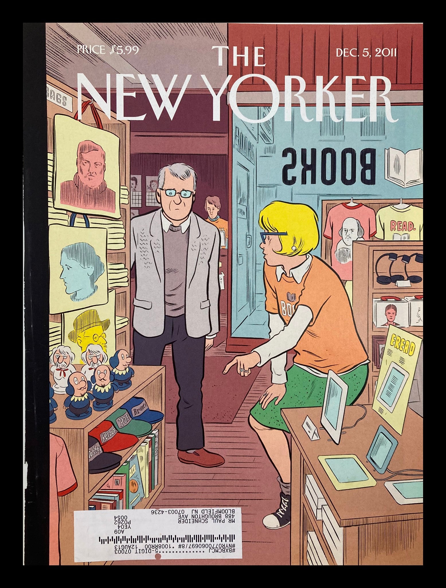 COVER ONLY The New Yorker December 5 2011 Black Friday by Daniel Clowes