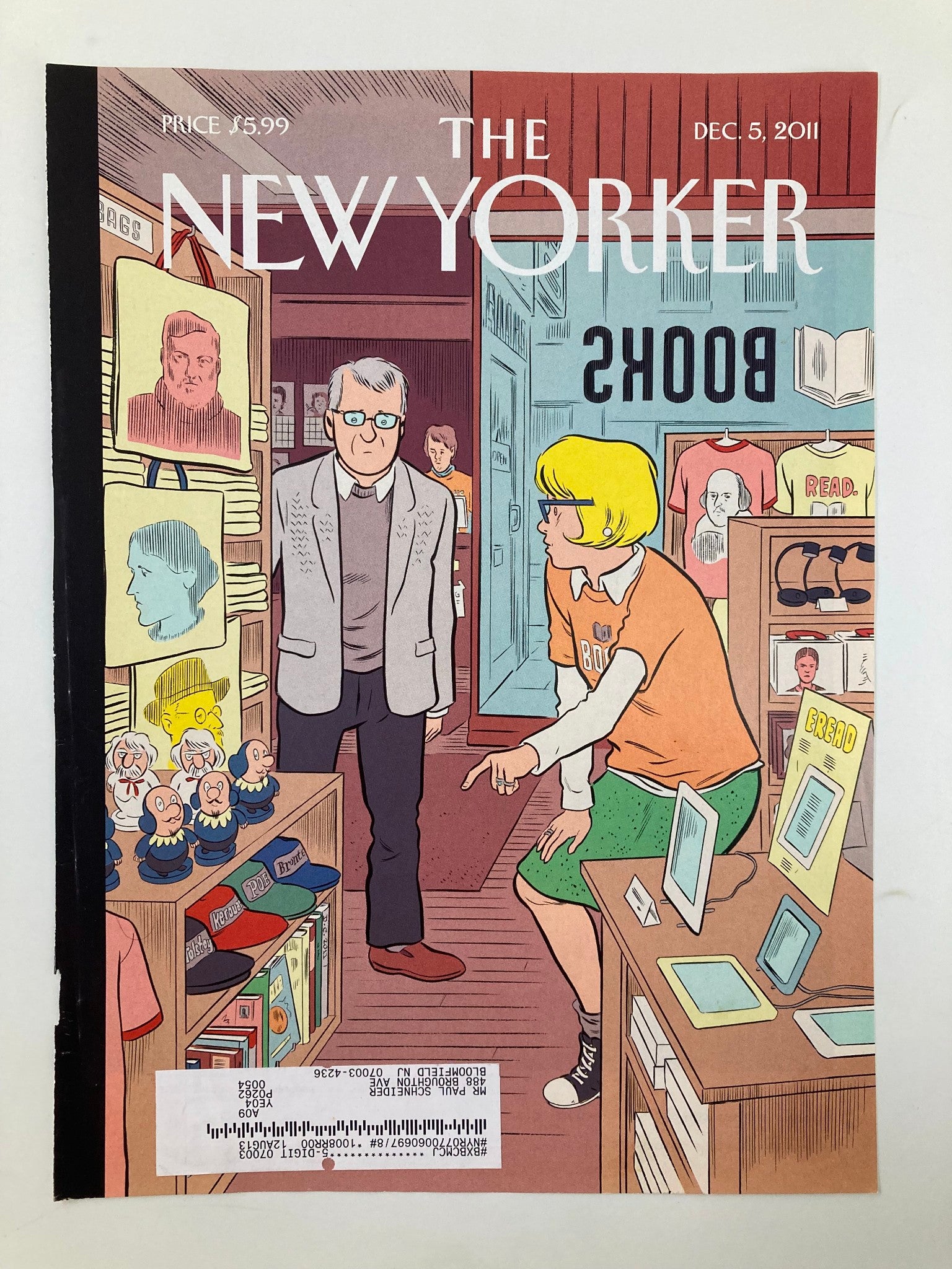 COVER ONLY The New Yorker December 5 2011 Black Friday by Daniel Clowes