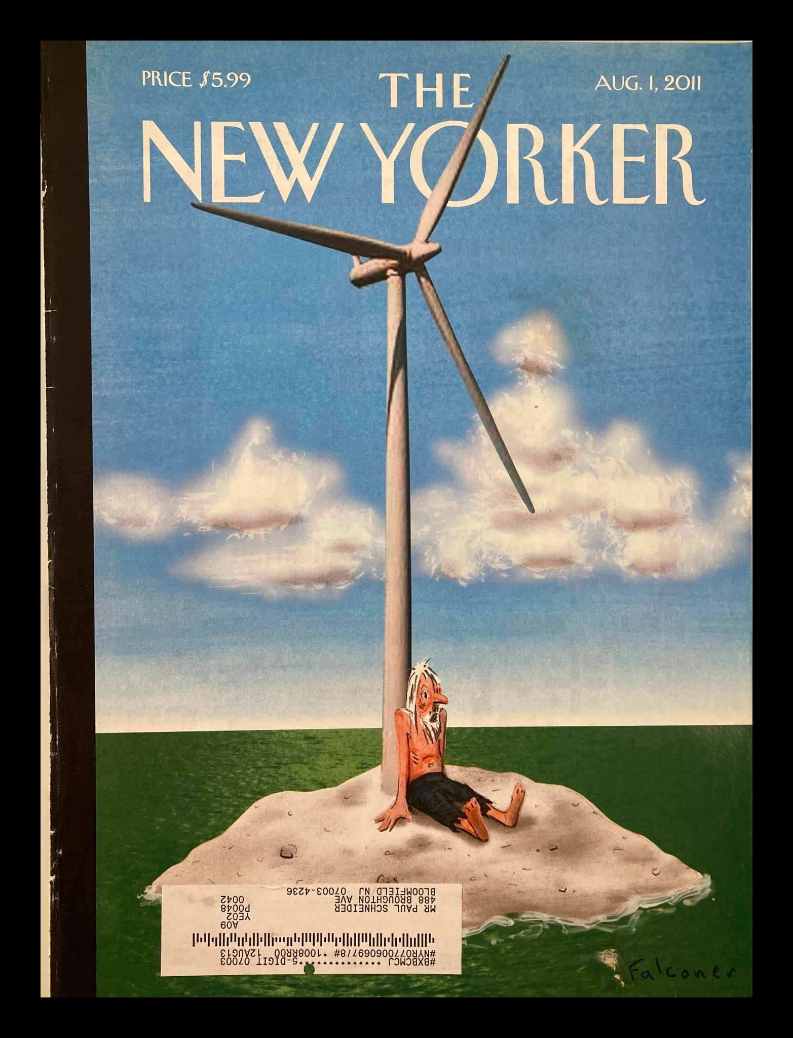 COVER ONLY The New Yorker August 1 2011 Forward Thinking by Ian Falconer