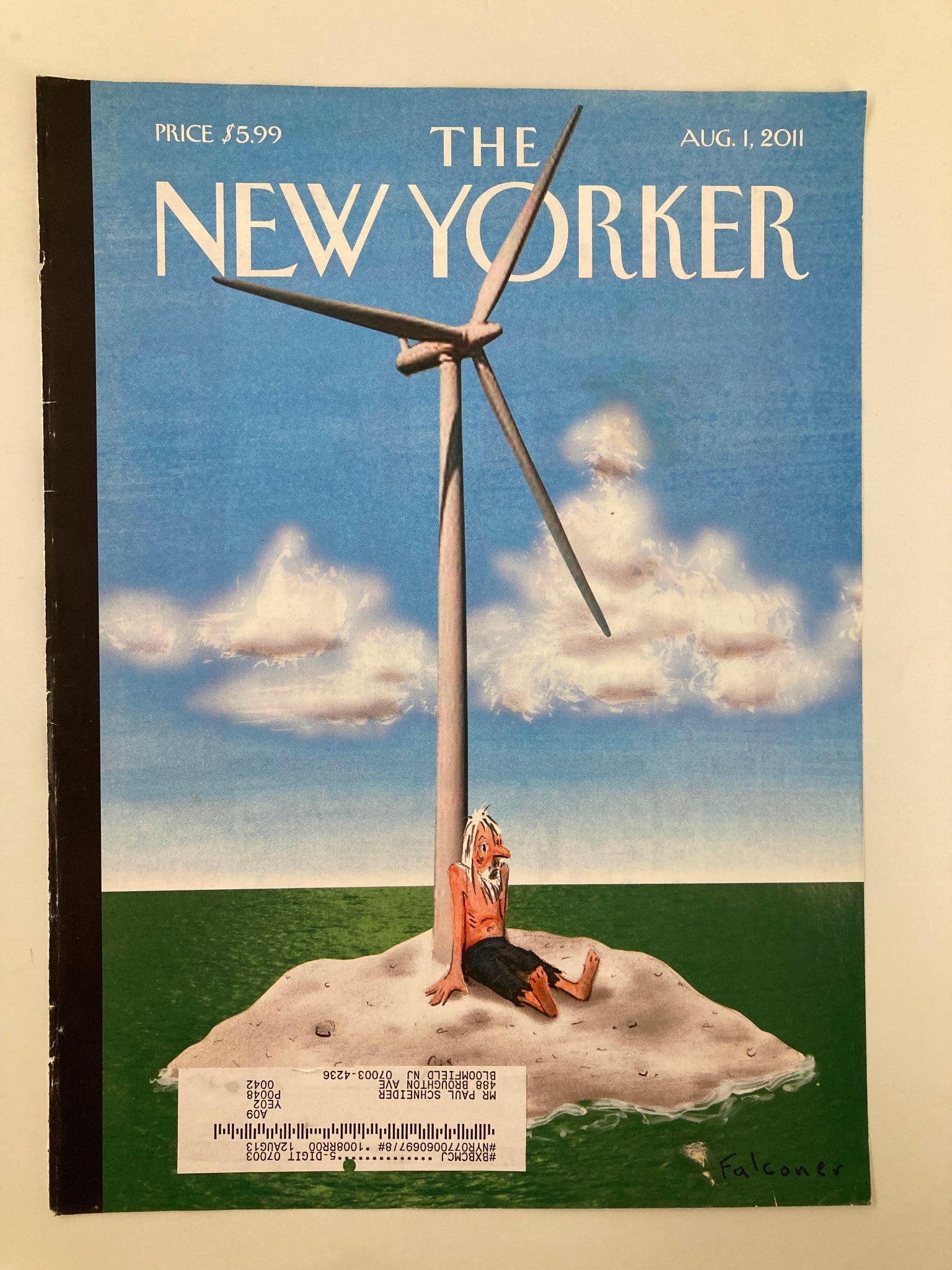 COVER ONLY The New Yorker August 1 2011 Forward Thinking by Ian Falconer