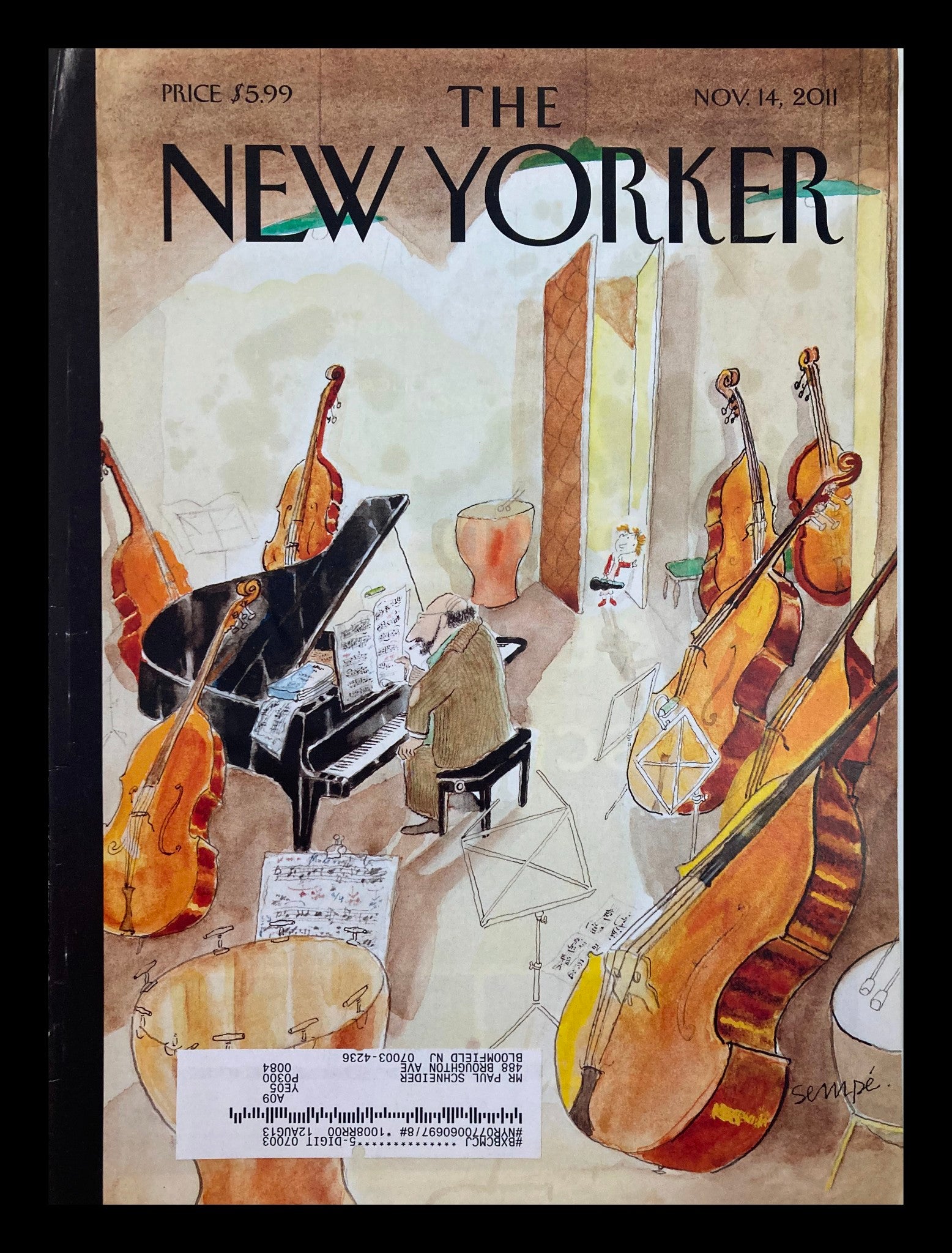 COVER ONLY The New Yorker November 14 2011 Different Scales by Jean-J. Sempe