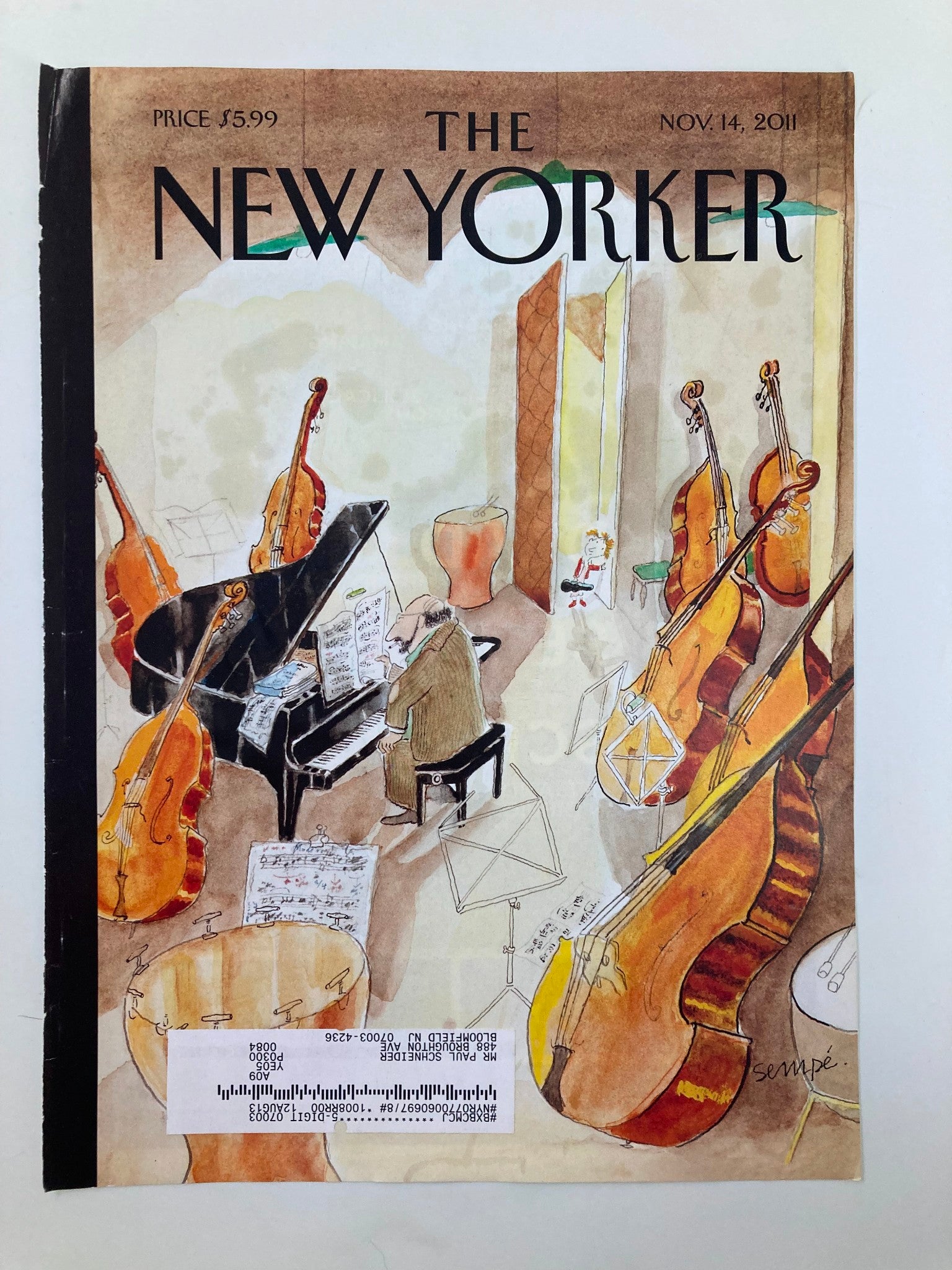 COVER ONLY The New Yorker November 14 2011 Different Scales by Jean-J. Sempe