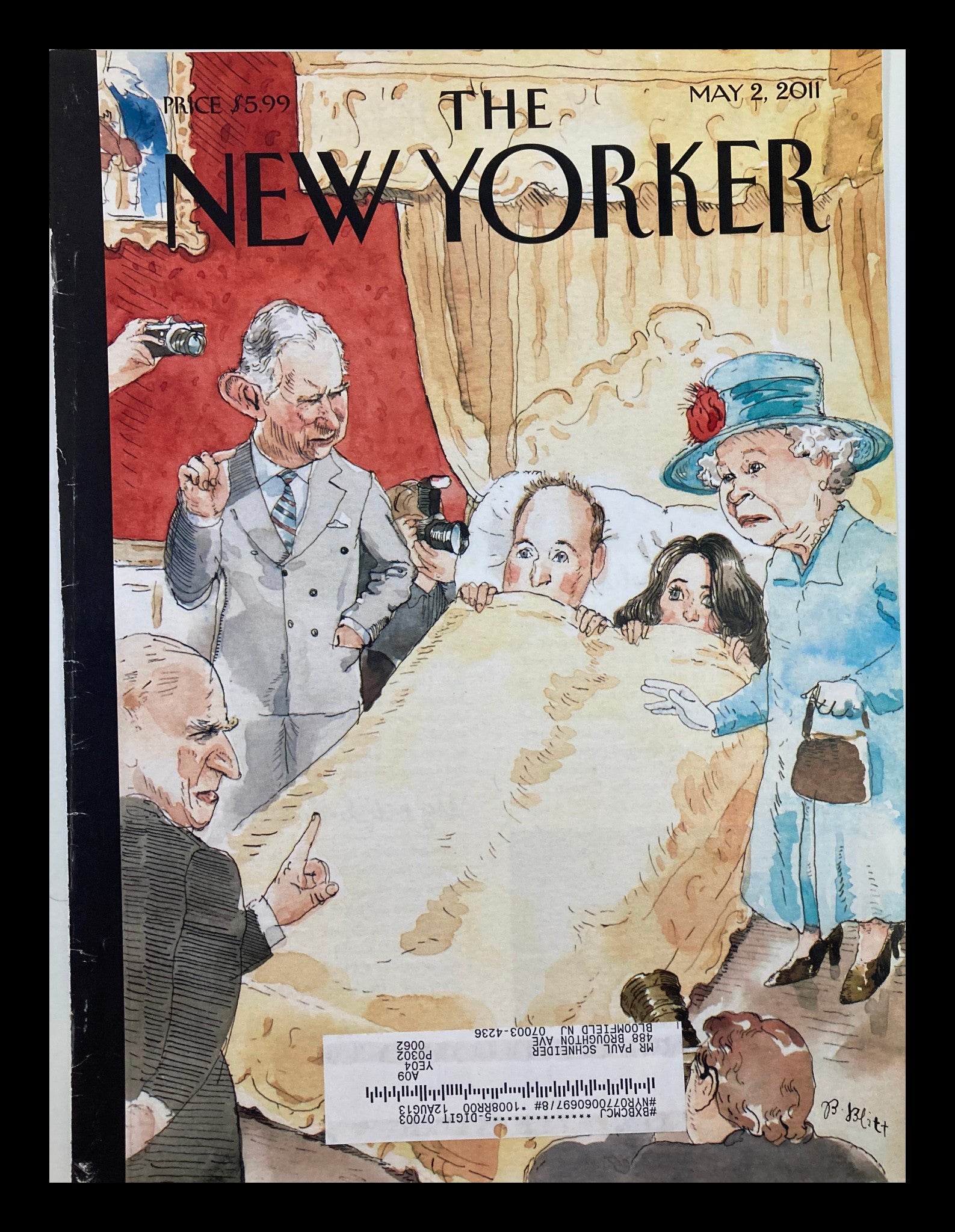 COVER ONLY The New Yorker May 2 2011 Theme Cover Entourage by Barry Blitt