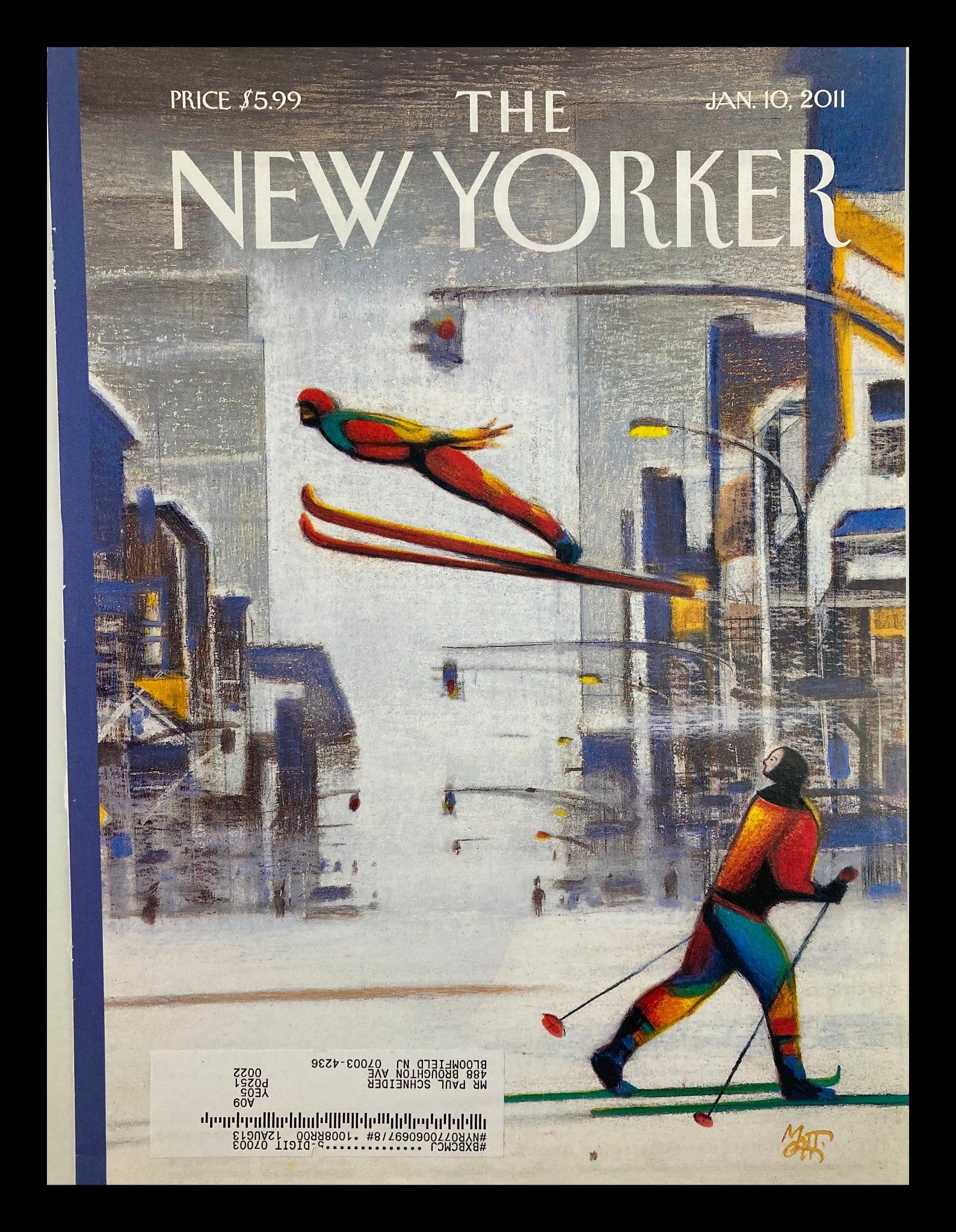 COVER ONLY The New Yorker January 10 2011 Blizzard by Lorenzo Mattotti