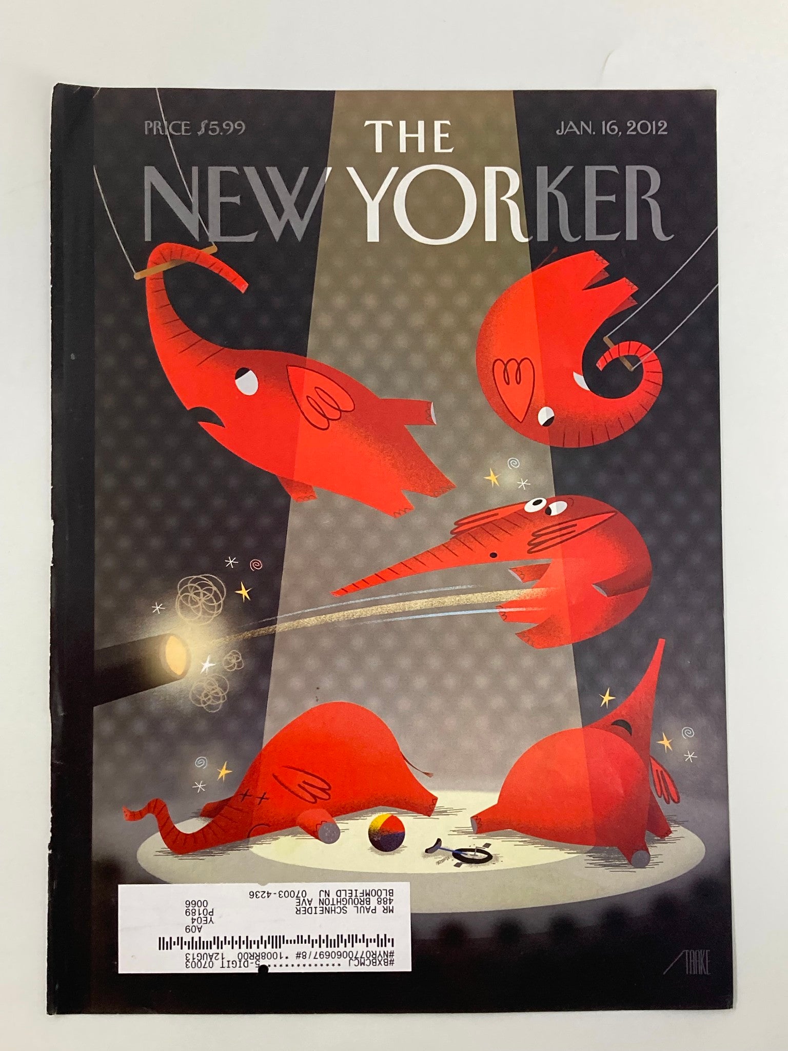 COVER ONLY The New Yorker January 16 2012 Political Circus by Bob Staake