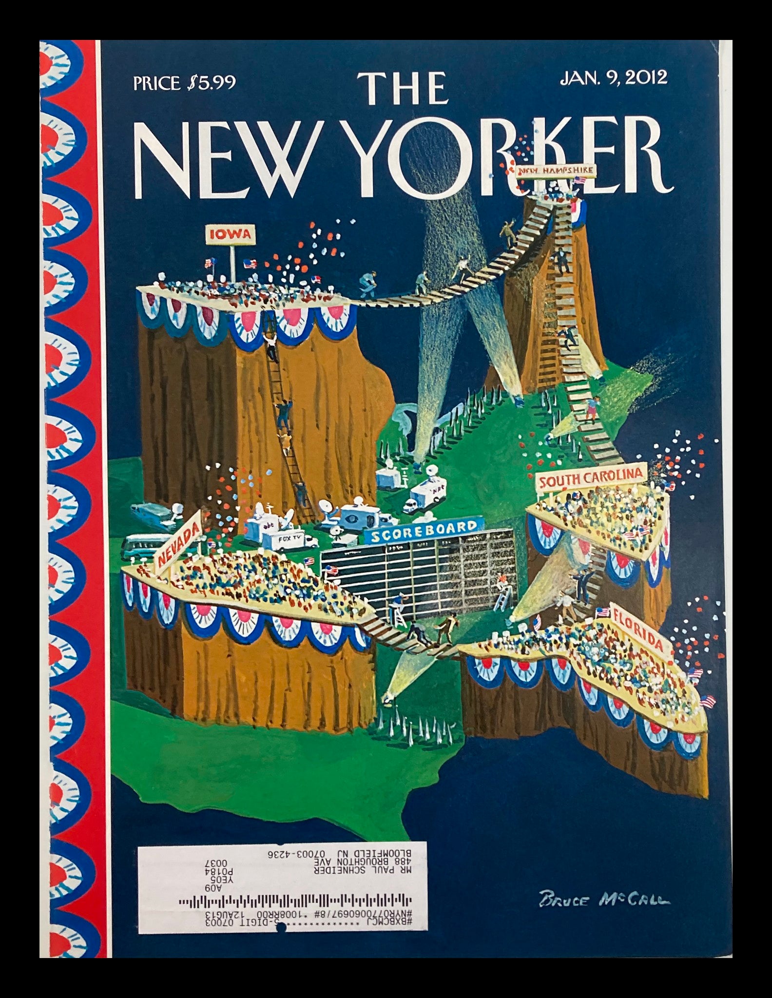 COVER ONLY The New Yorker January 9 2012 Chutes and Ladders by Bruce McCall