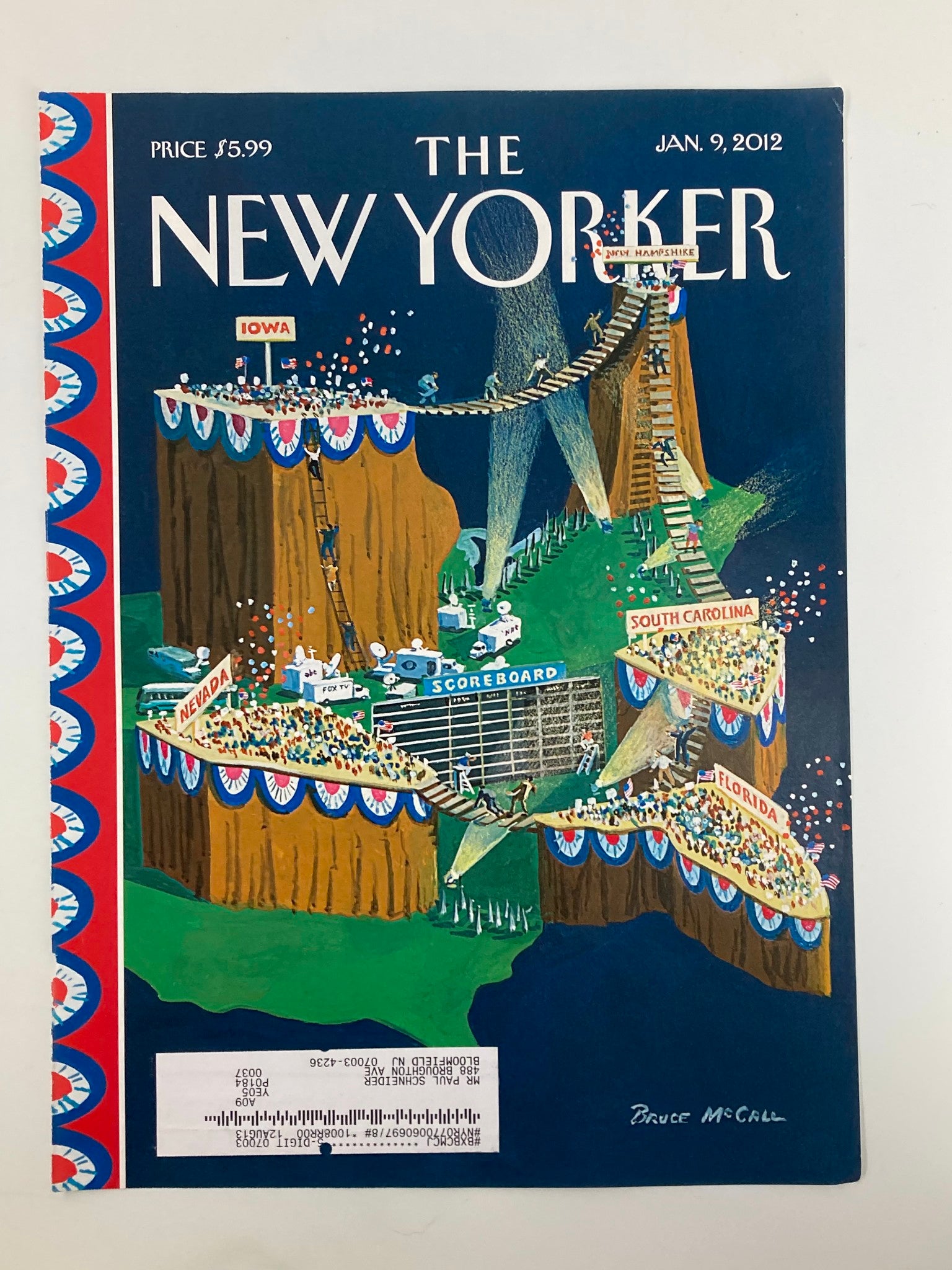 COVER ONLY The New Yorker January 9 2012 Chutes and Ladders by Bruce McCall