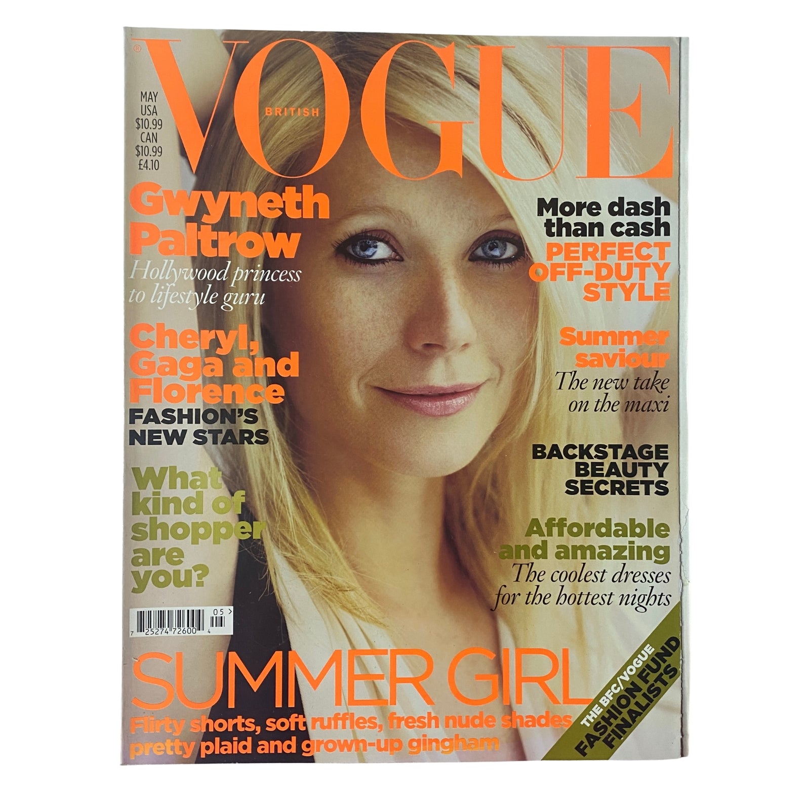 Vogue British Magazine May 2010 features Gwyneth Paltrow on the cover, highlighting summer fashion and lifestyle trends.