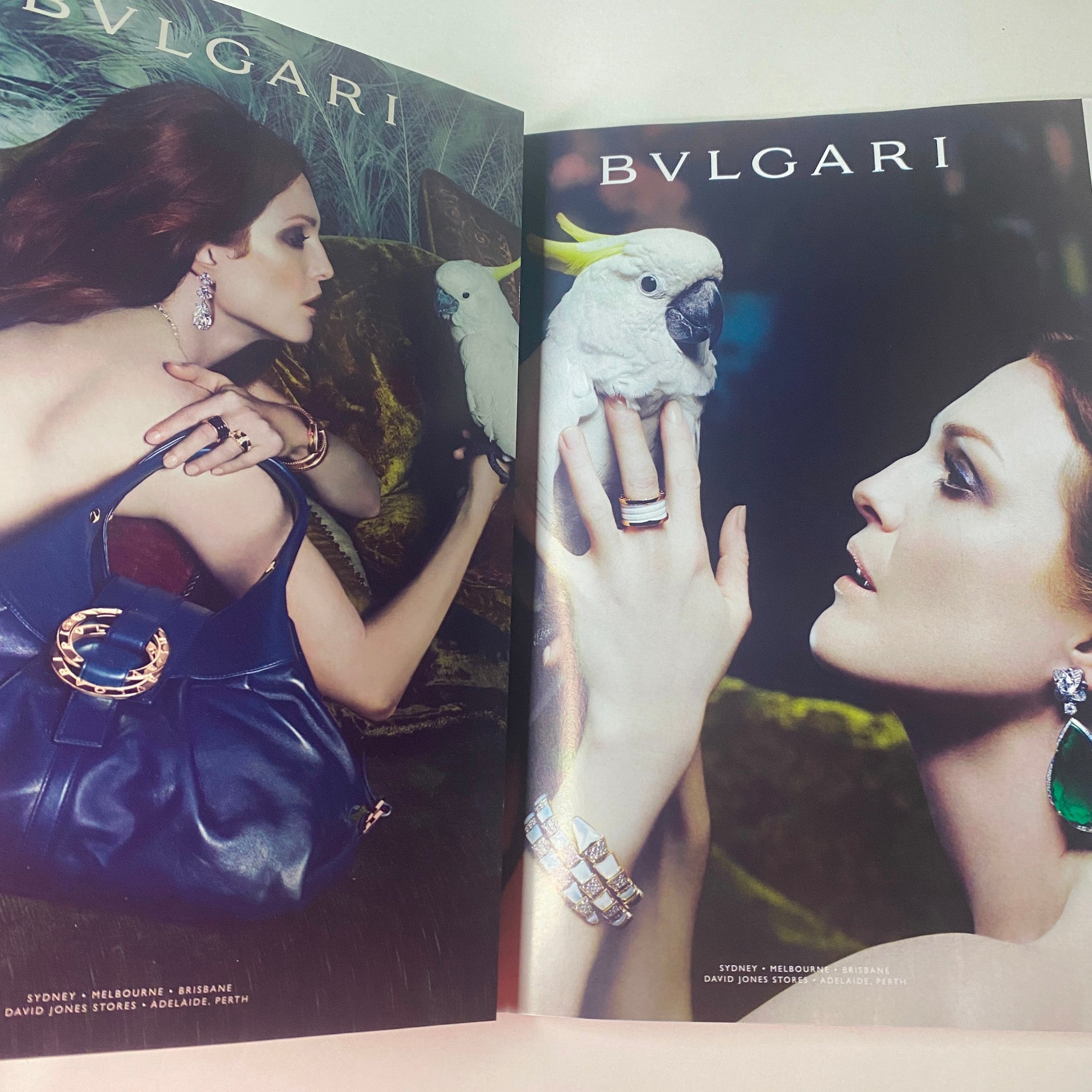 Vogue Australia Magazine May 2010 Elyse Taylor Cover No Label presenting a luxurious Bvlgari advertisement featuring elegant jewelry and model.