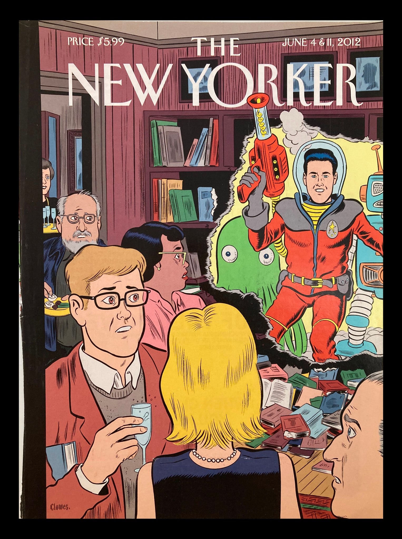 COVER ONLY The New Yorker June 4 & 11 2012 Crashing The Gate by Daniel Clowes