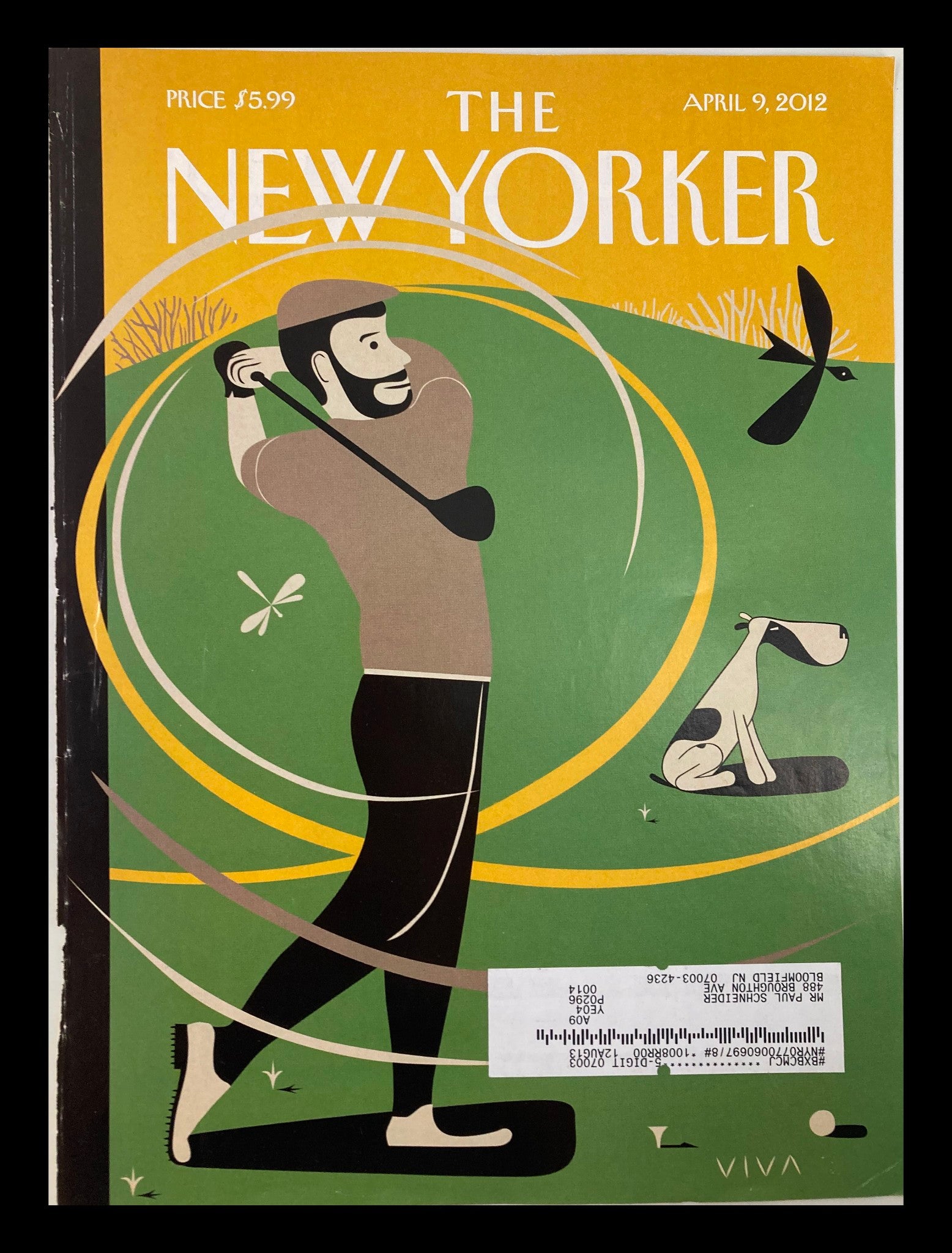 COVER ONLY The New Yorker April 9 2012 A Whiff of Cool Air by Frank Viva