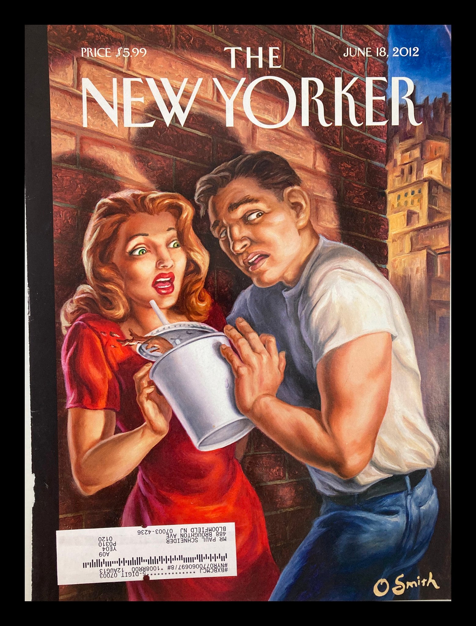 COVER ONLY The New Yorker June 18 2012 Theme Cover Soda Noir by Owen Smith