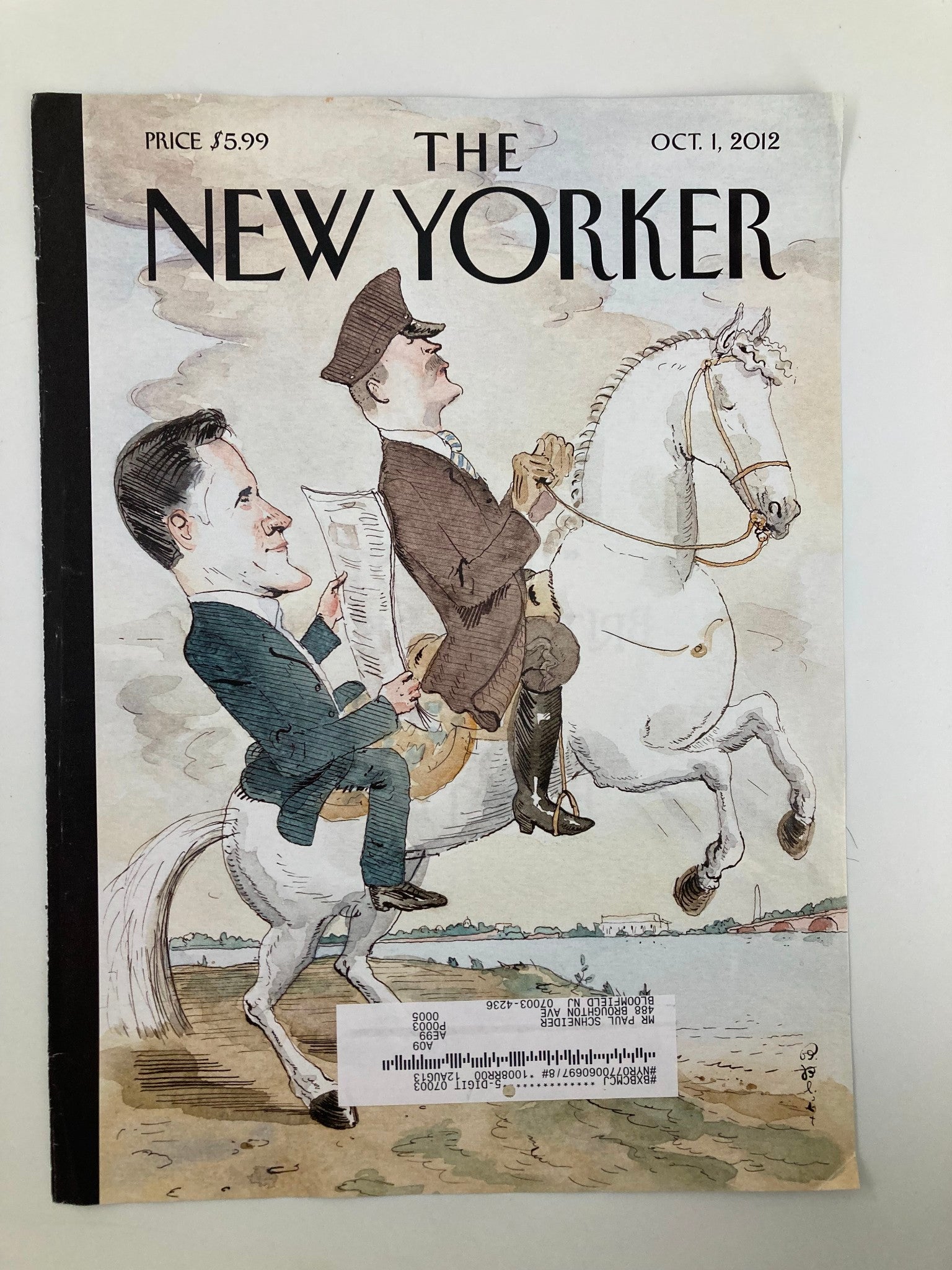 COVER ONLY The New Yorker October 1 2012 Theme Cover Driven by Barry Blitt