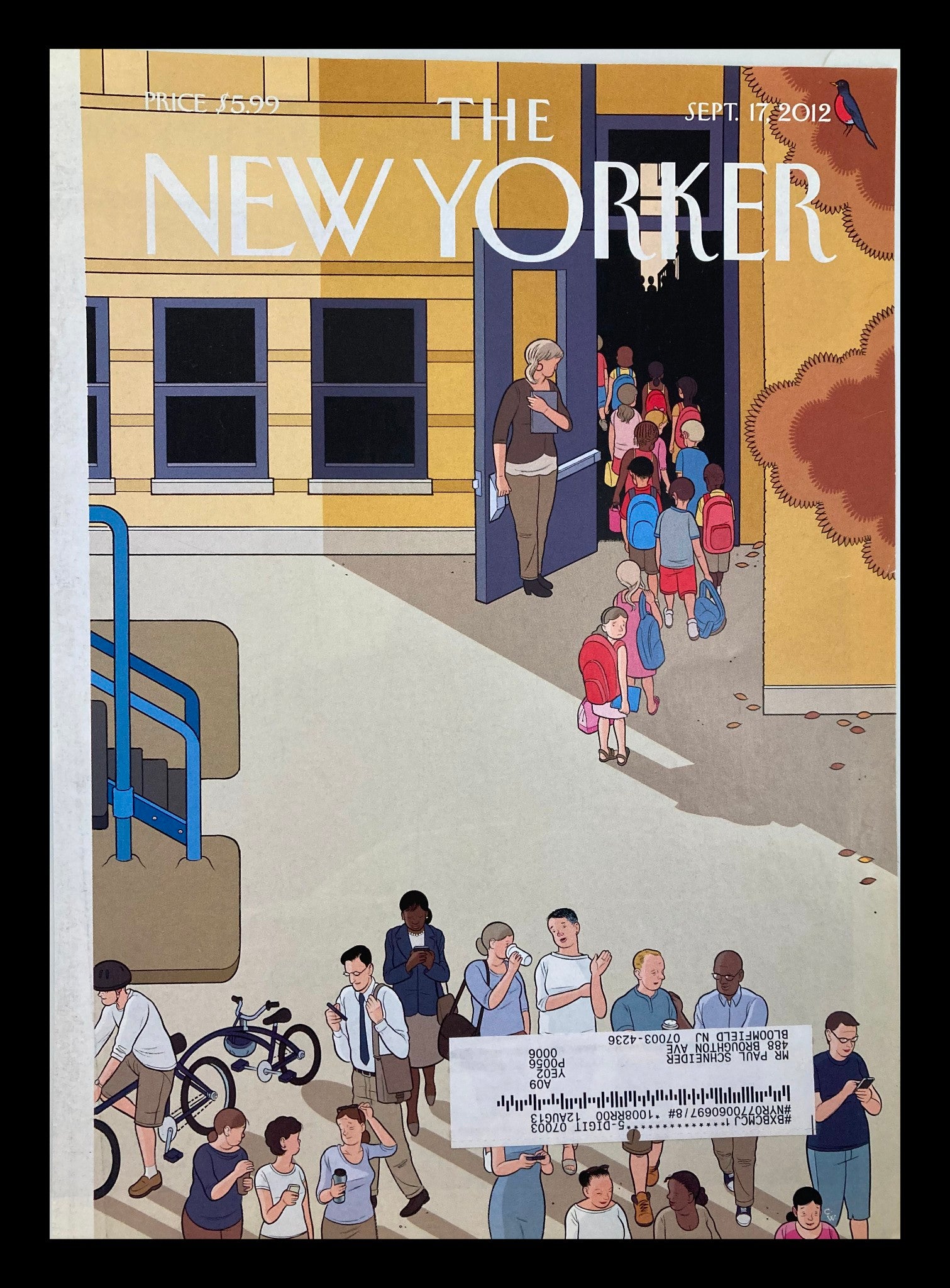 COVER ONLY The New Yorker September 17 2012 Back to School by Chris Ware