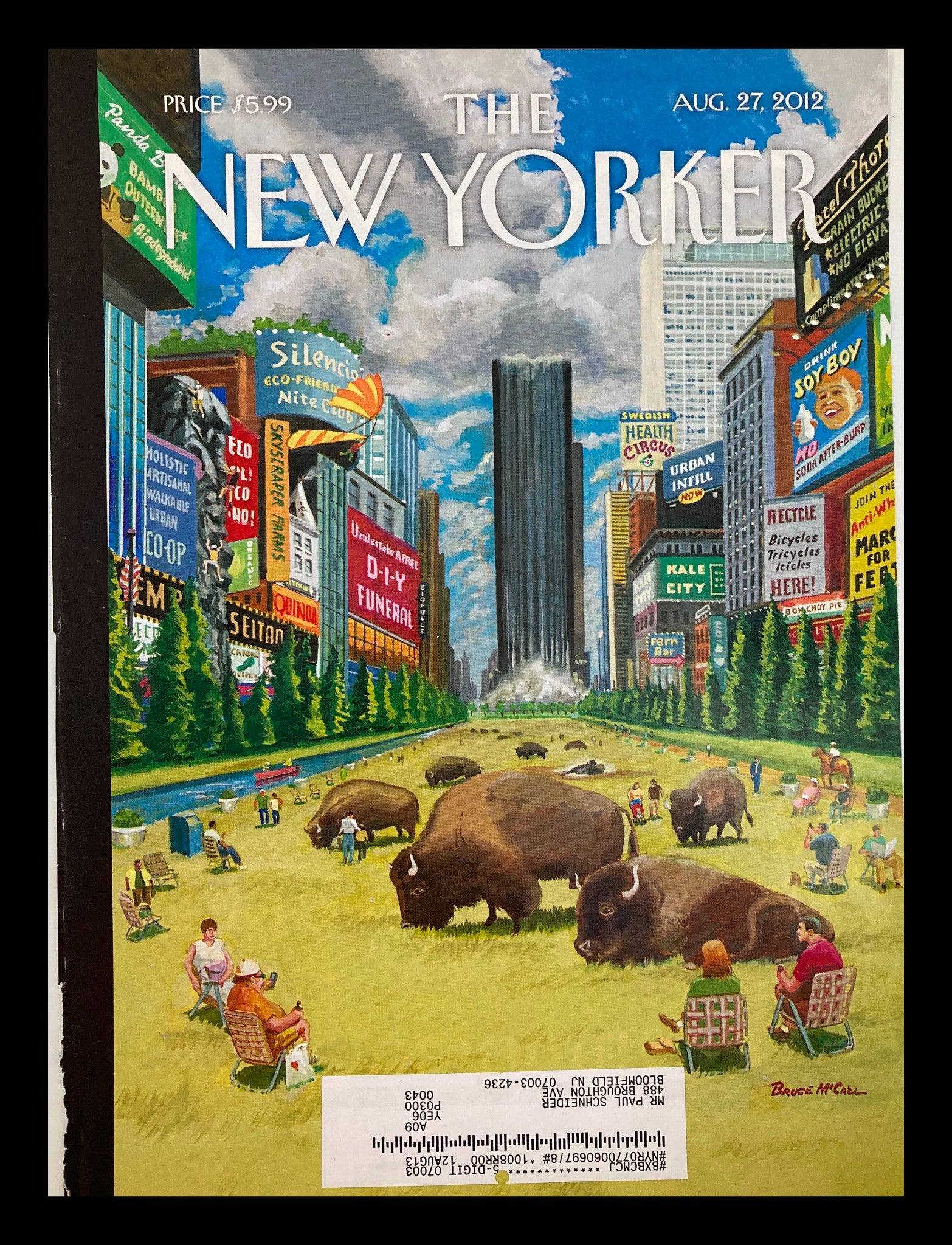 COVER ONLY The New Yorker August 27 2012 A Greener Greater New York by B. McCall