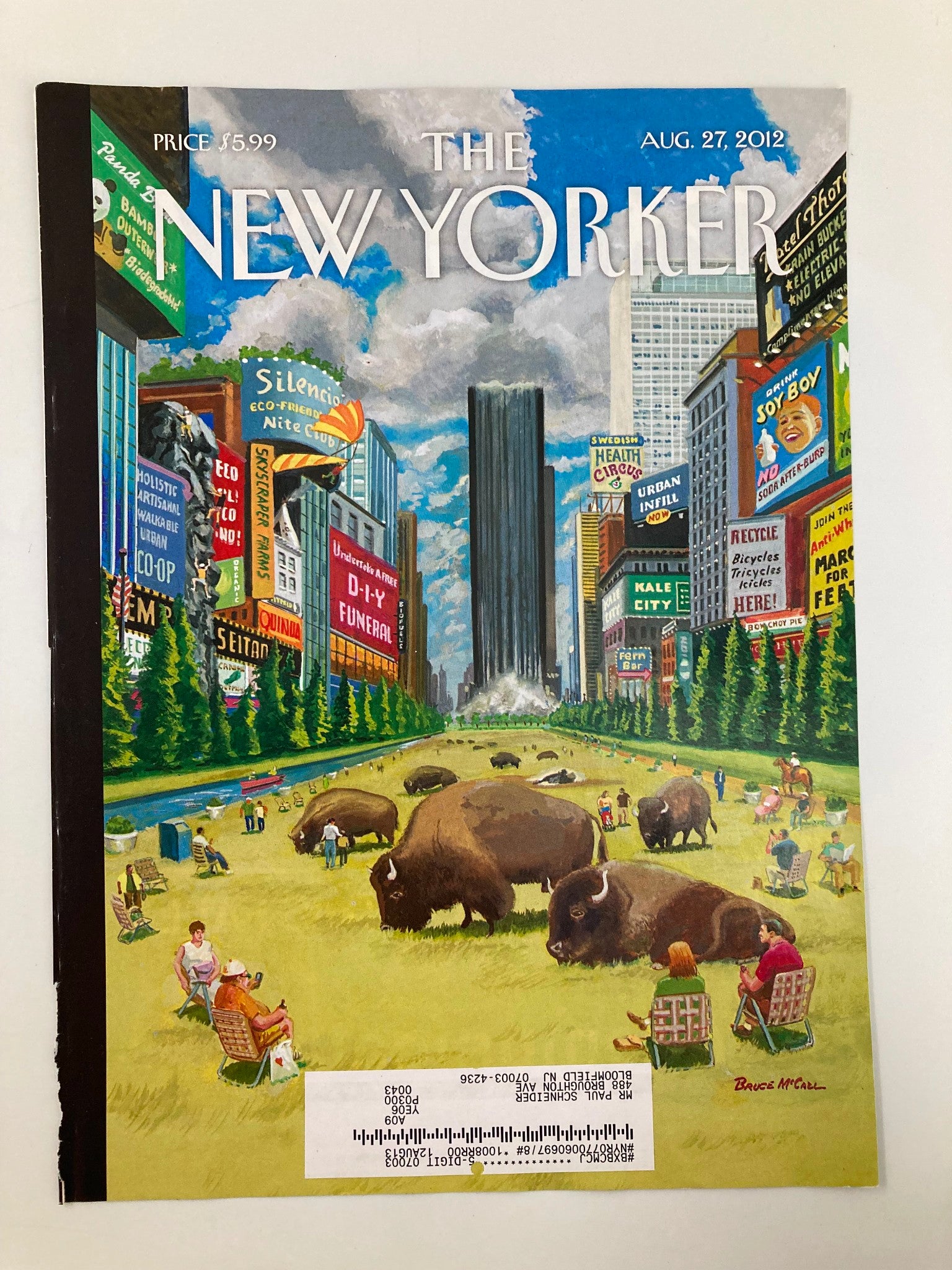 COVER ONLY The New Yorker August 27 2012 A Greener Greater New York by B. McCall