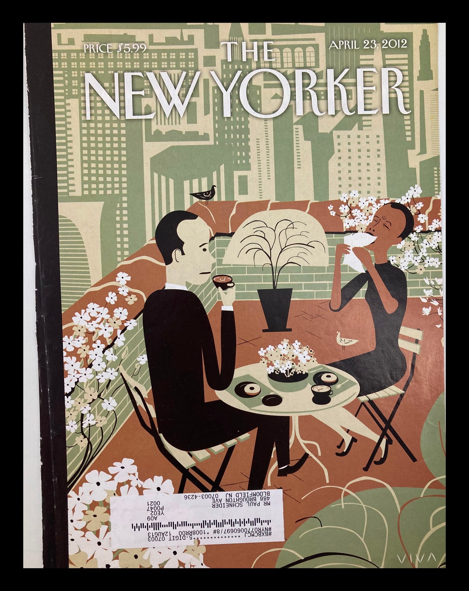 COVER ONLY The New Yorker April 23 2012 The Joys of Outdoors by Frank Viva