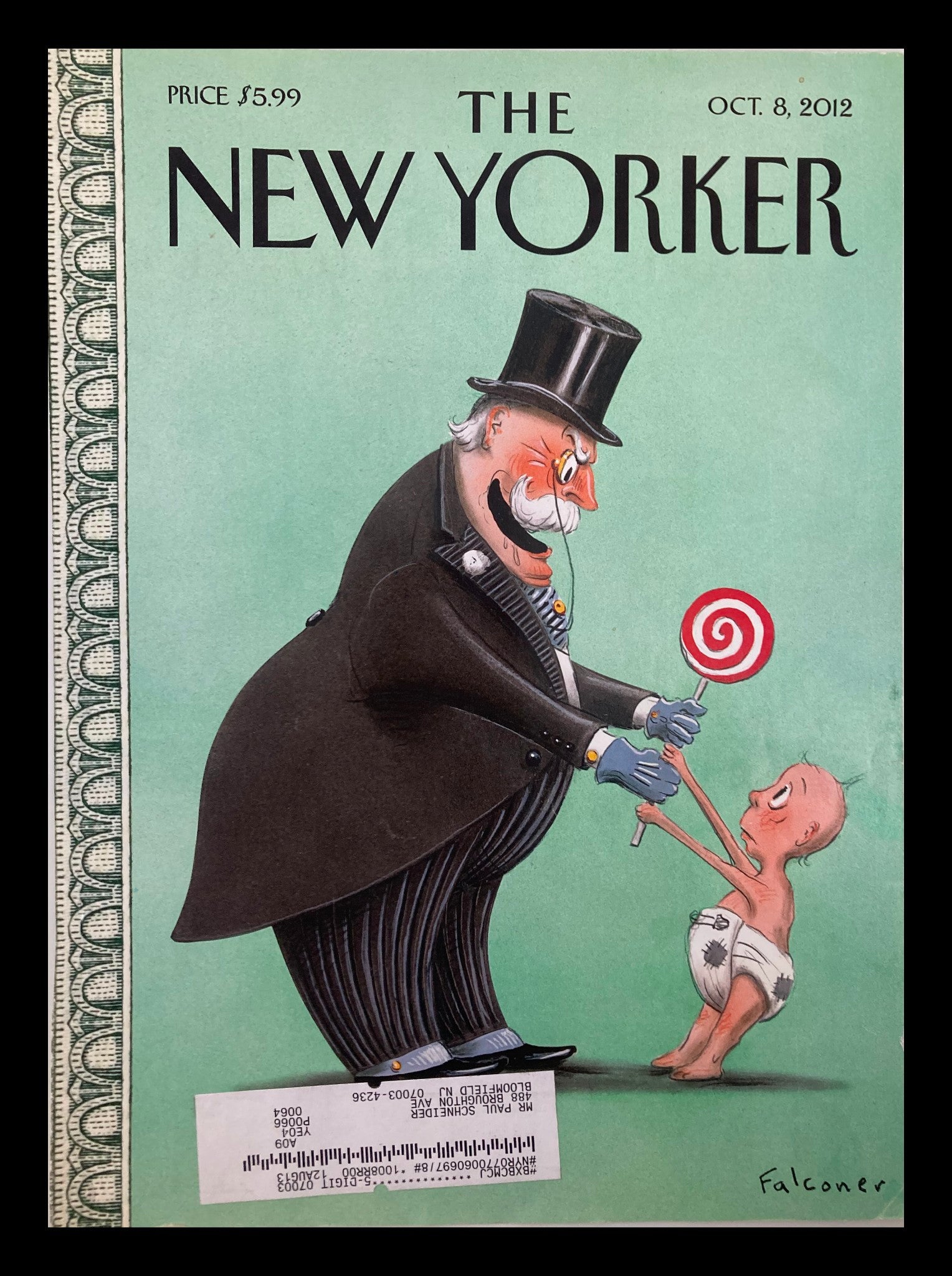 COVER ONLY The New Yorker October 8 2012 Out of the Mouth of Babes by Falconer