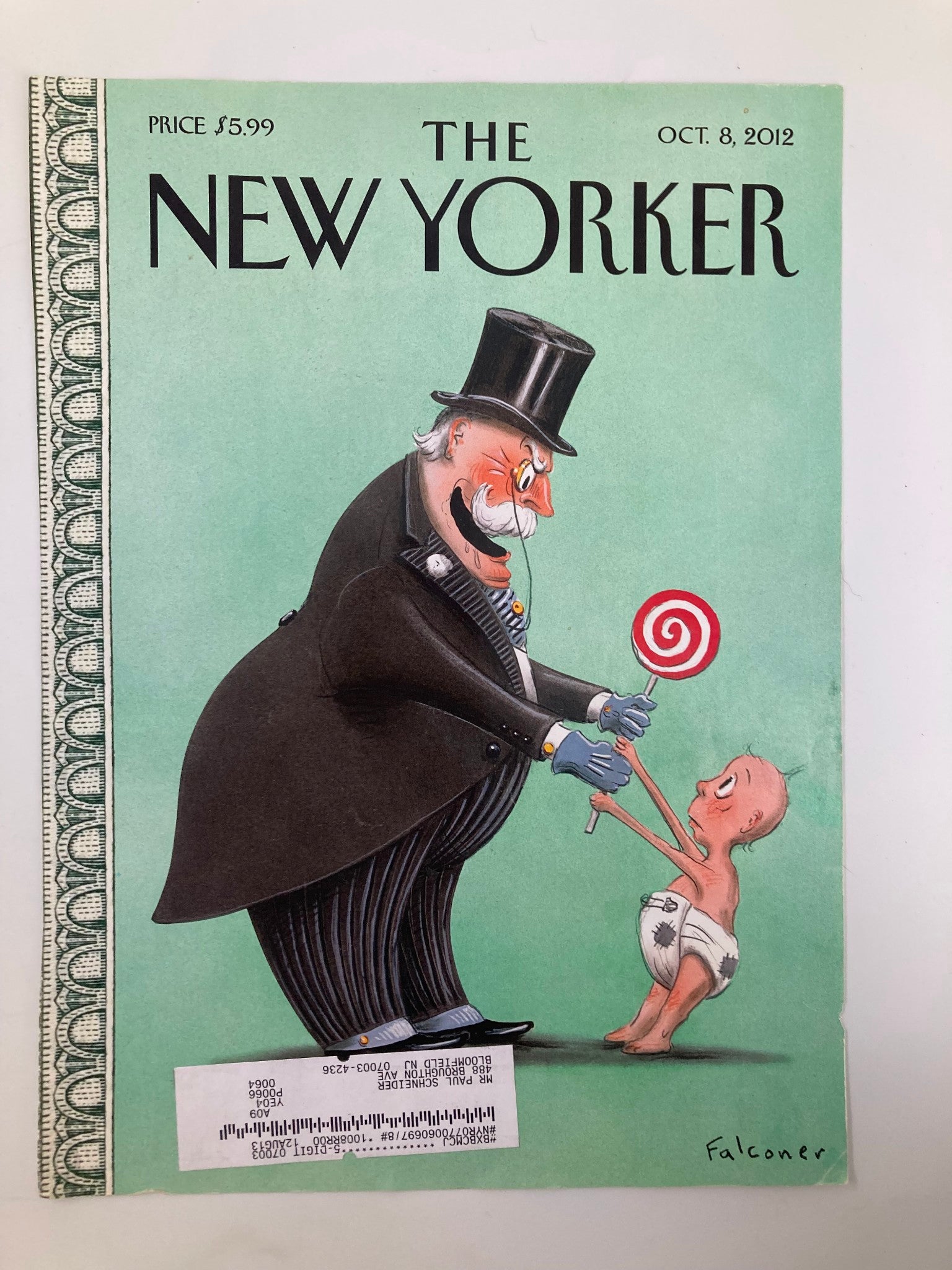 COVER ONLY The New Yorker October 8 2012 Out of the Mouth of Babes by Falconer