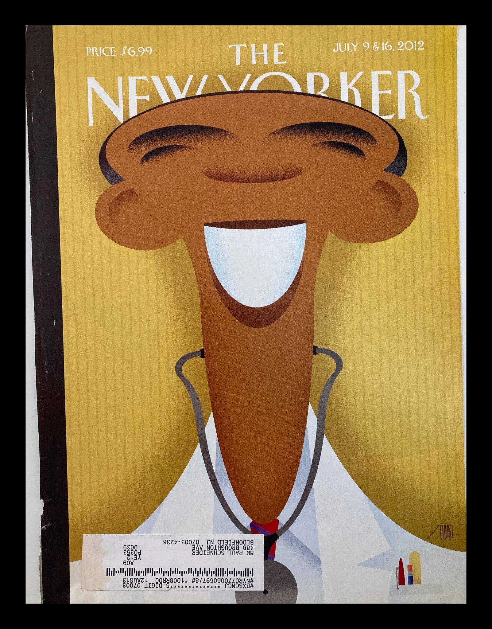 COVER ONLY The New Yorker July 9 & 16 2012 In Good Health by Bob Staake