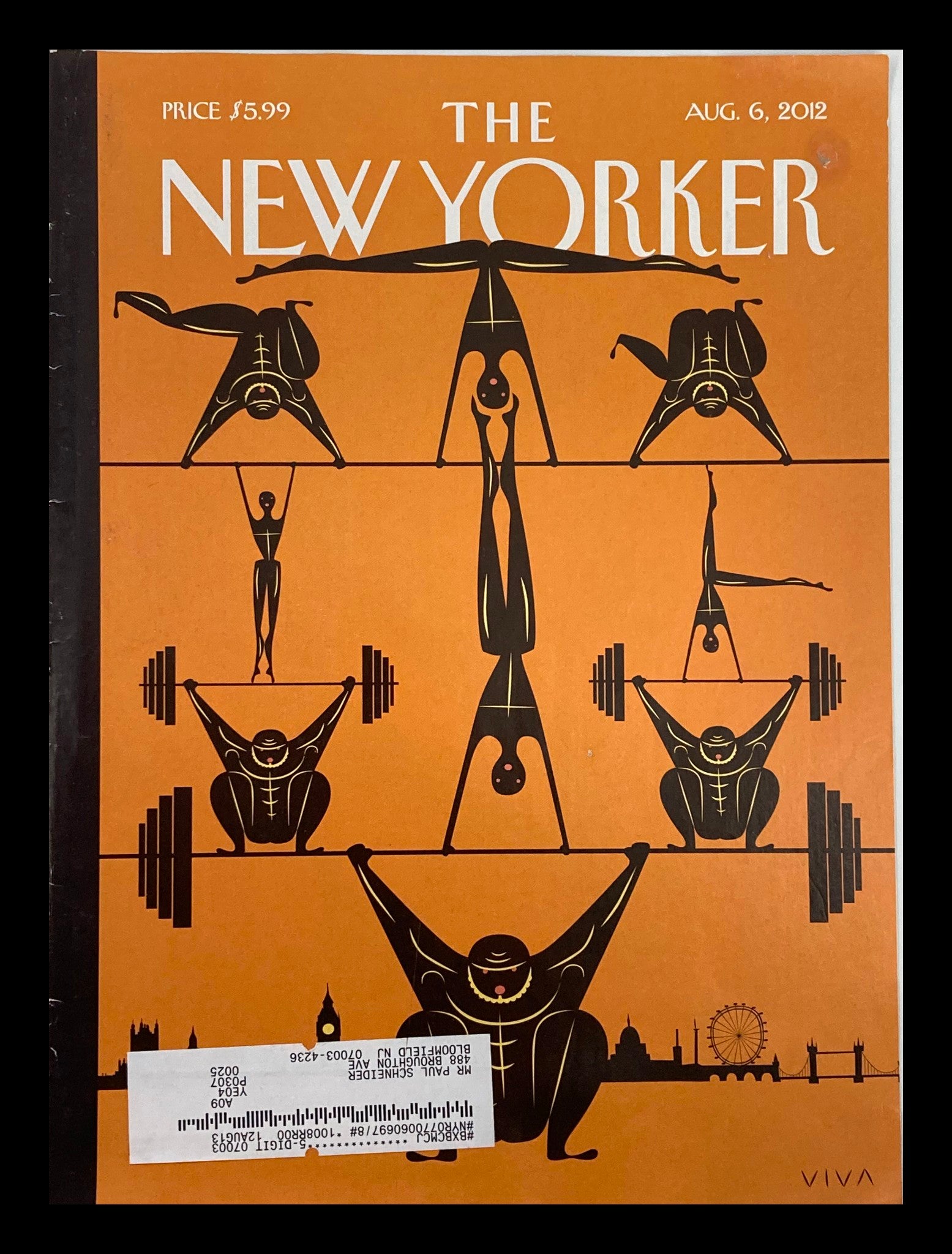 COVER ONLY The New Yorker August 6 2012 Theme Cover London 2012 by Frank Viva