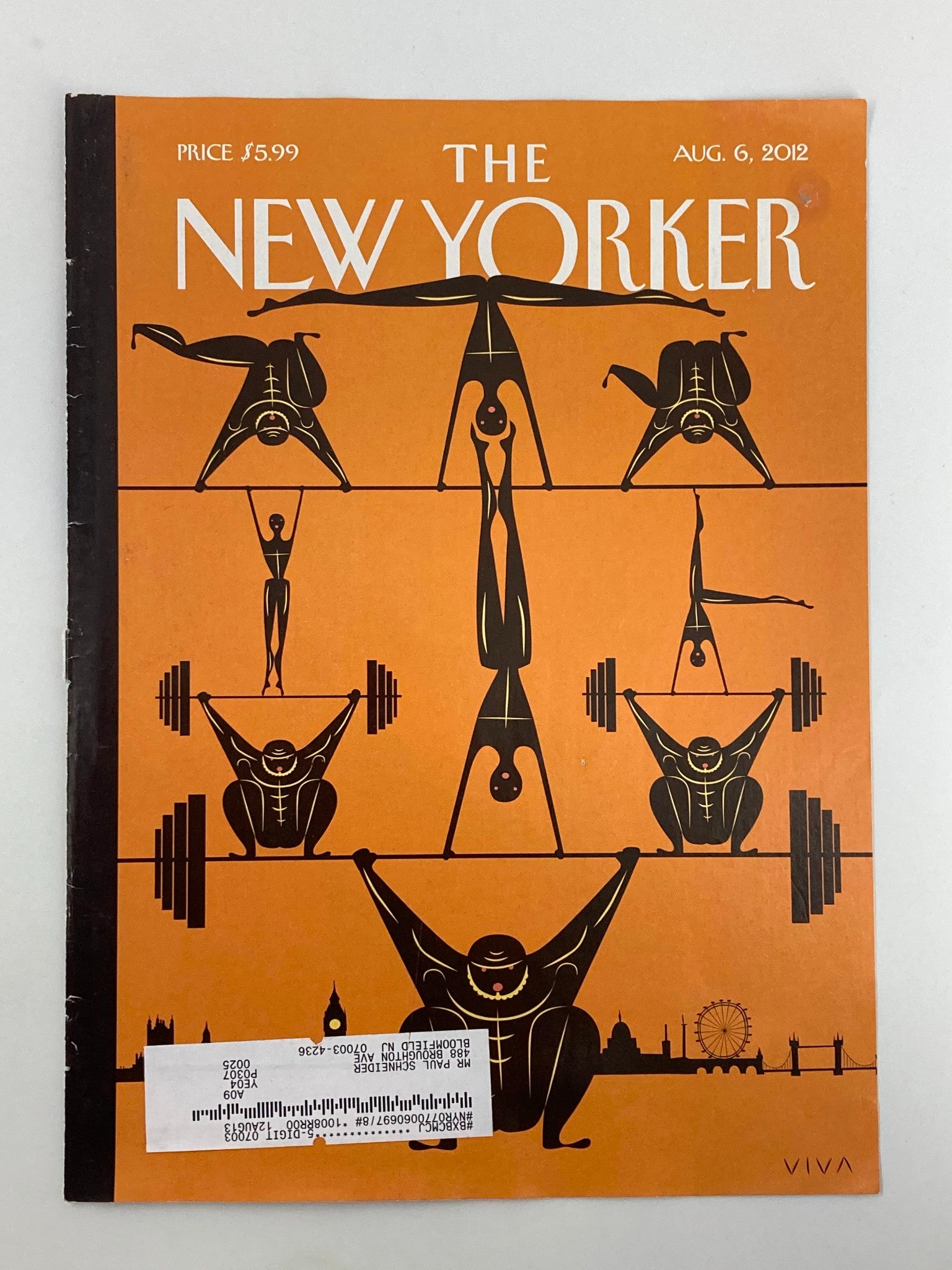 COVER ONLY The New Yorker August 6 2012 Theme Cover London 2012 by Frank Viva