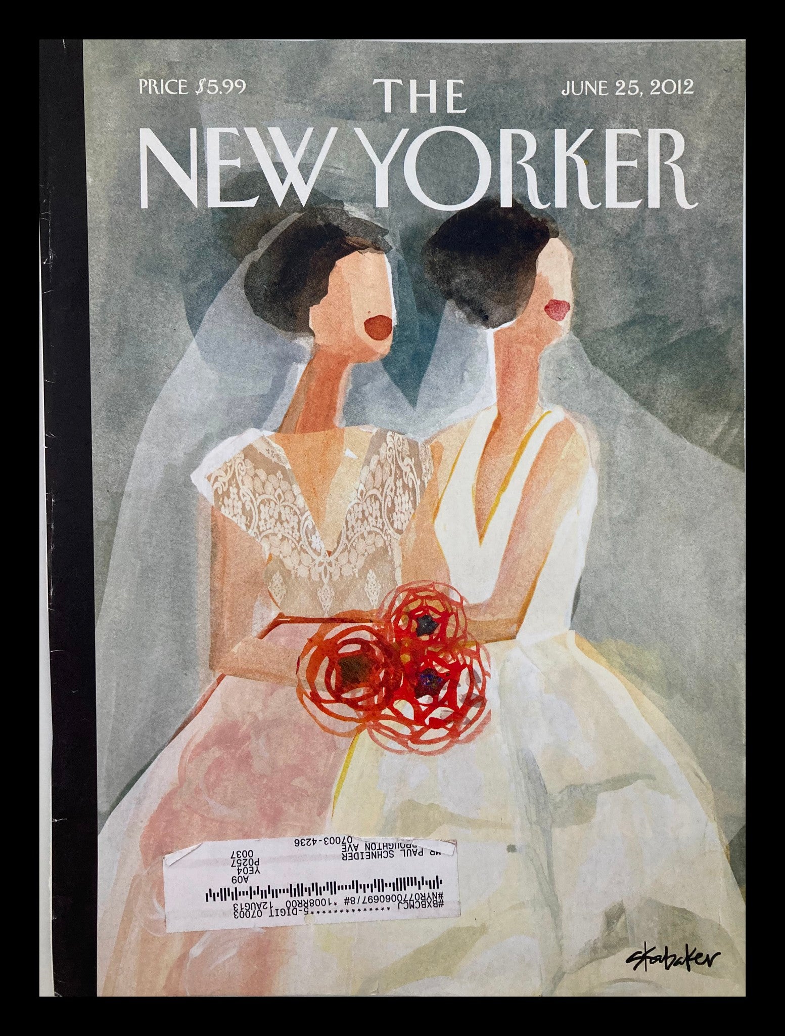 COVER ONLY The New Yorker June 25 2012 Gay Marriage by Gale Kabaker