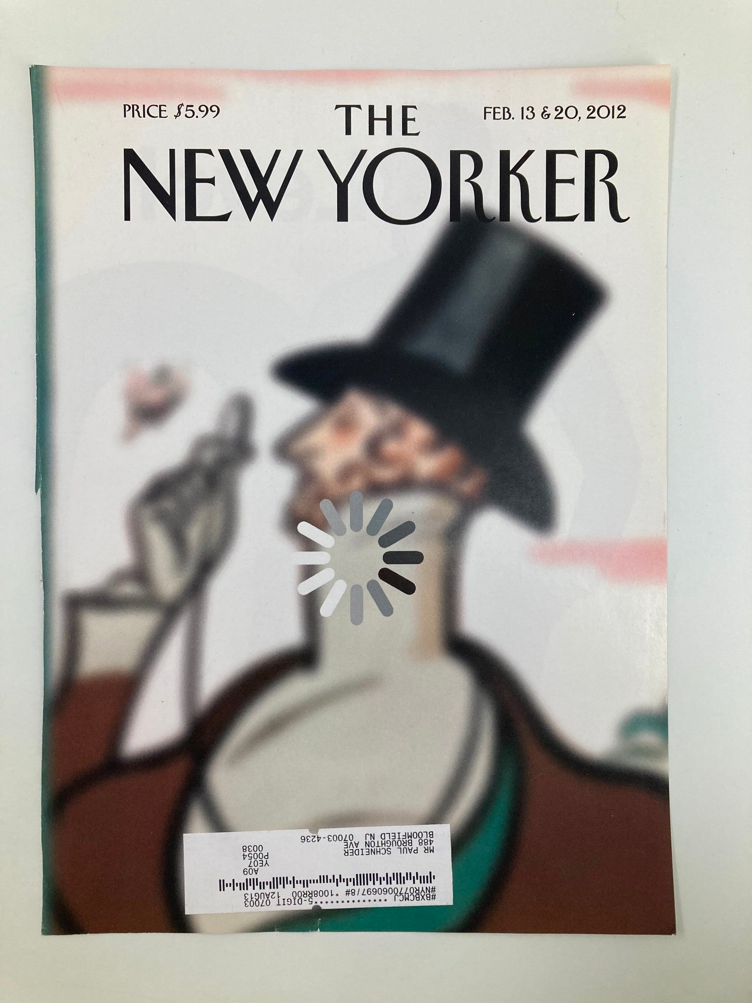 COVER ONLY The New Yorker February 13 & 20 2012 Theme Cover Loading by Rea Irvin