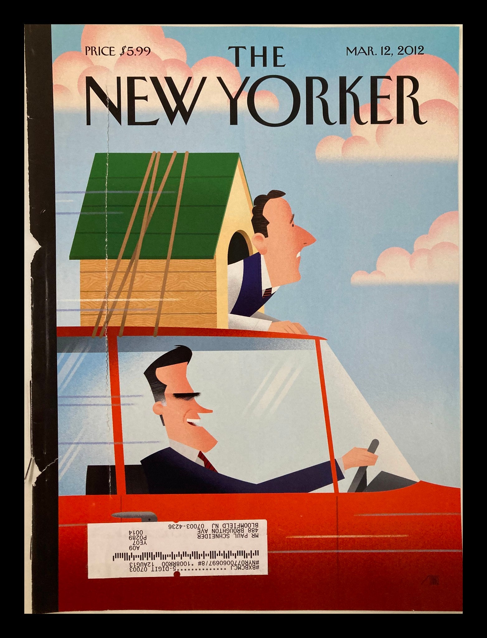 COVER ONLY The New Yorker March 12 2012 Theme Cover State by State by Bob Staake