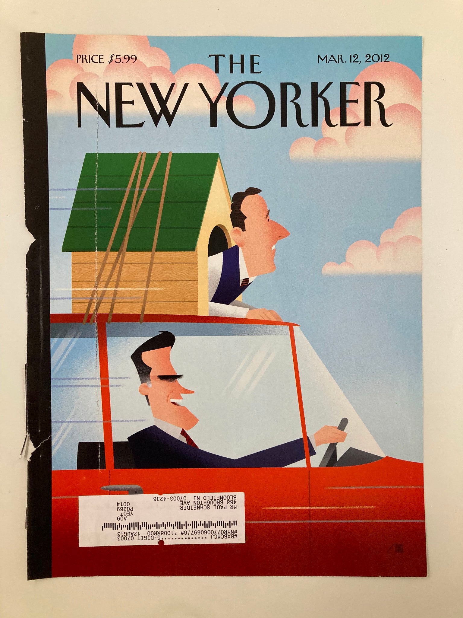 COVER ONLY The New Yorker March 12 2012 Theme Cover State by State by Bob Staake