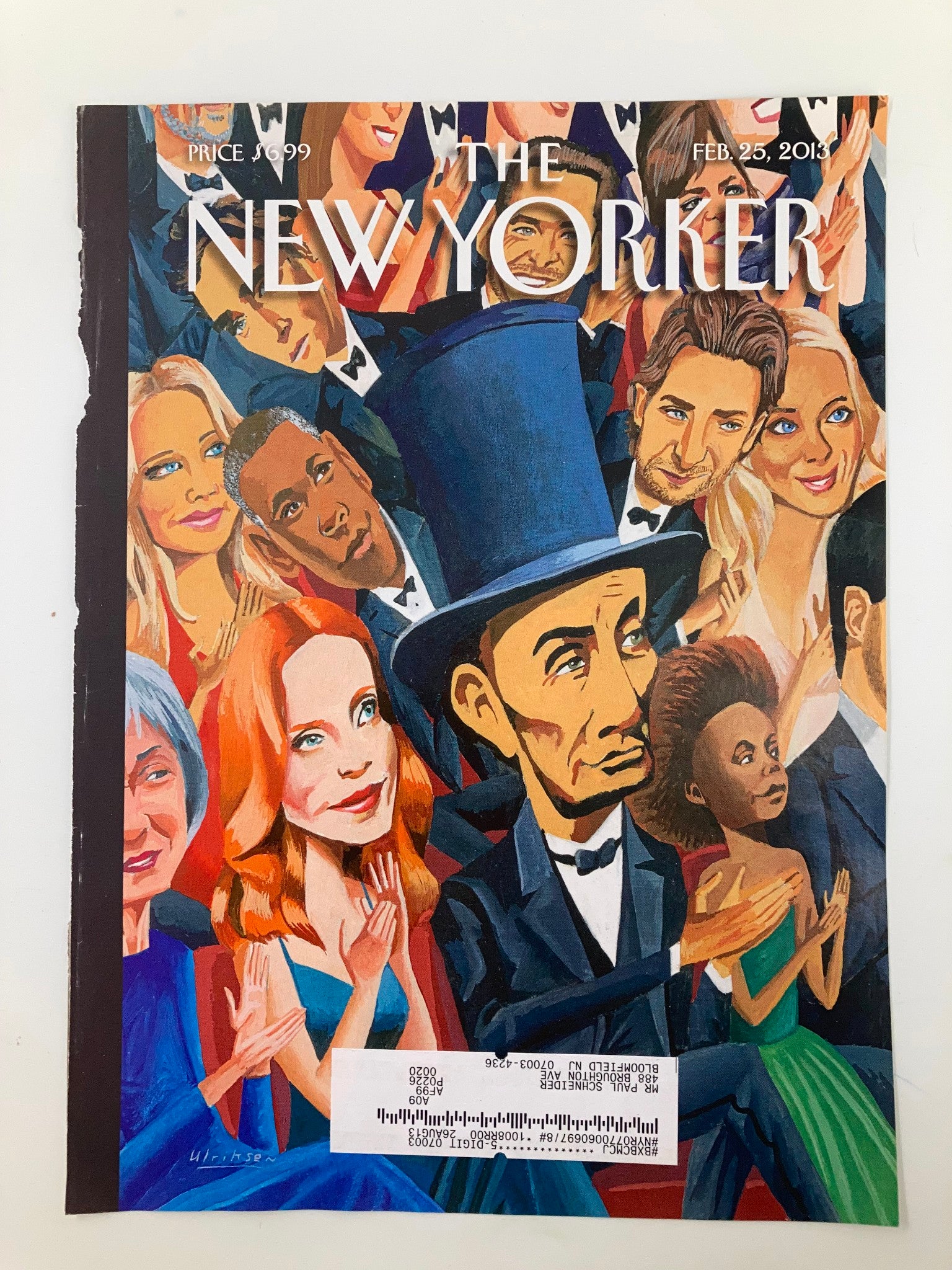 COVER ONLY The New Yorker February 25 2013 Abe Lincoln by Mark Ulriksen