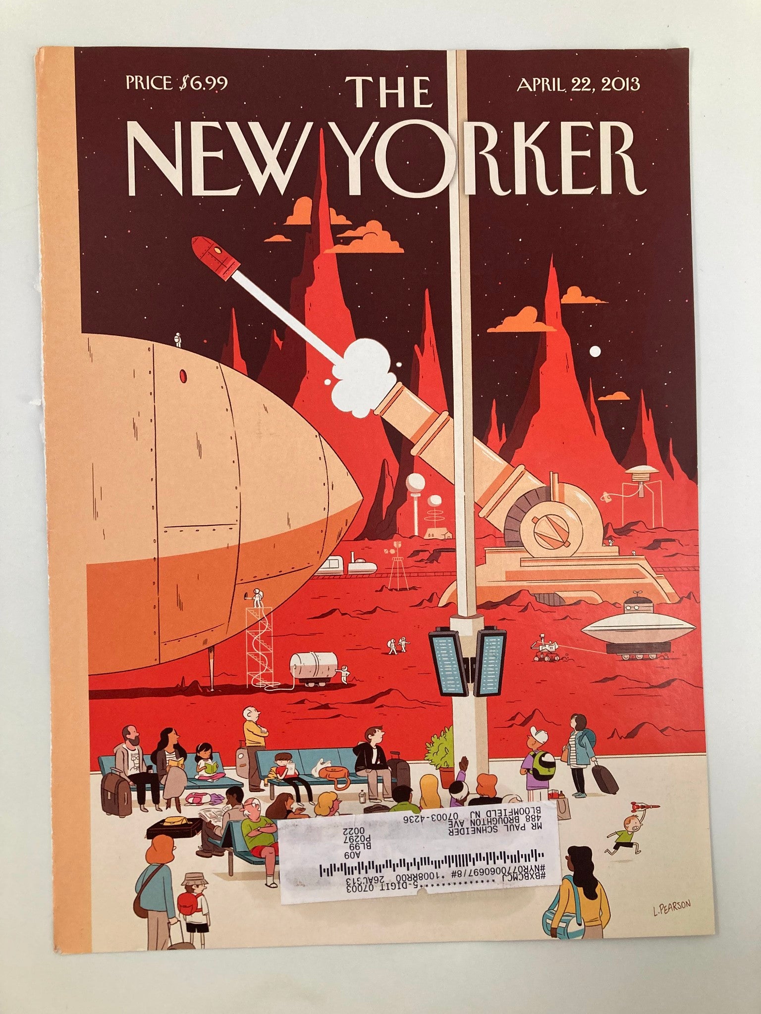 COVER ONLY The New Yorker April 22 2013 Now Boarding by Luke Pearson