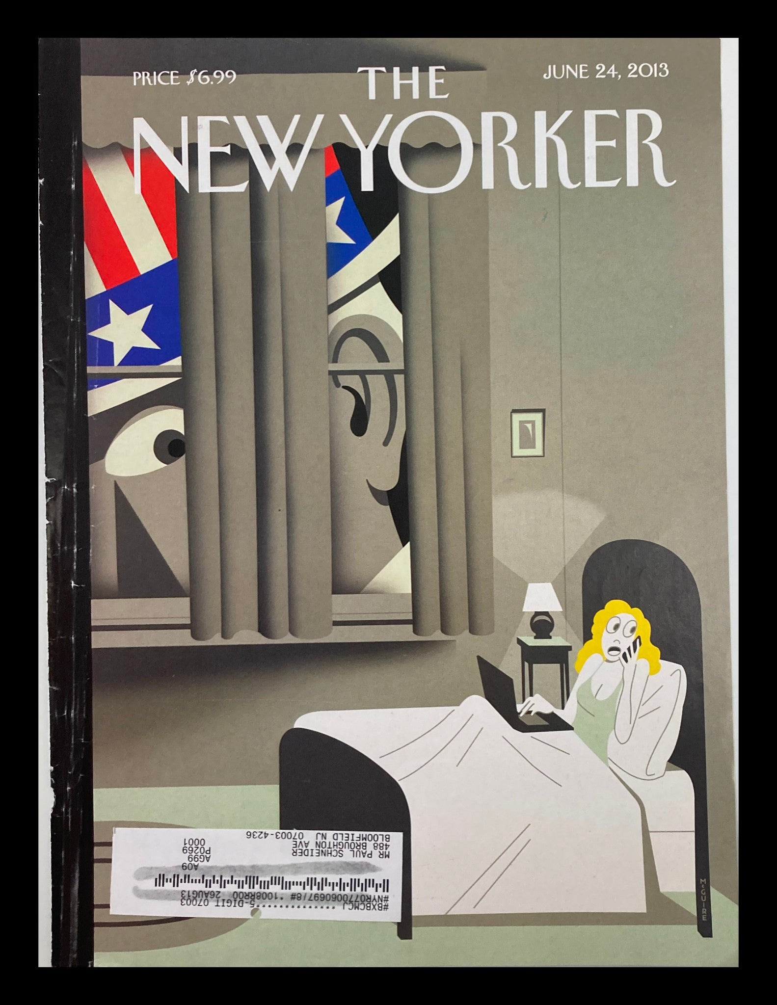 COVER ONLY The New Yorker June 24 2013 Uncle Sam is Listening by Richard McGuire