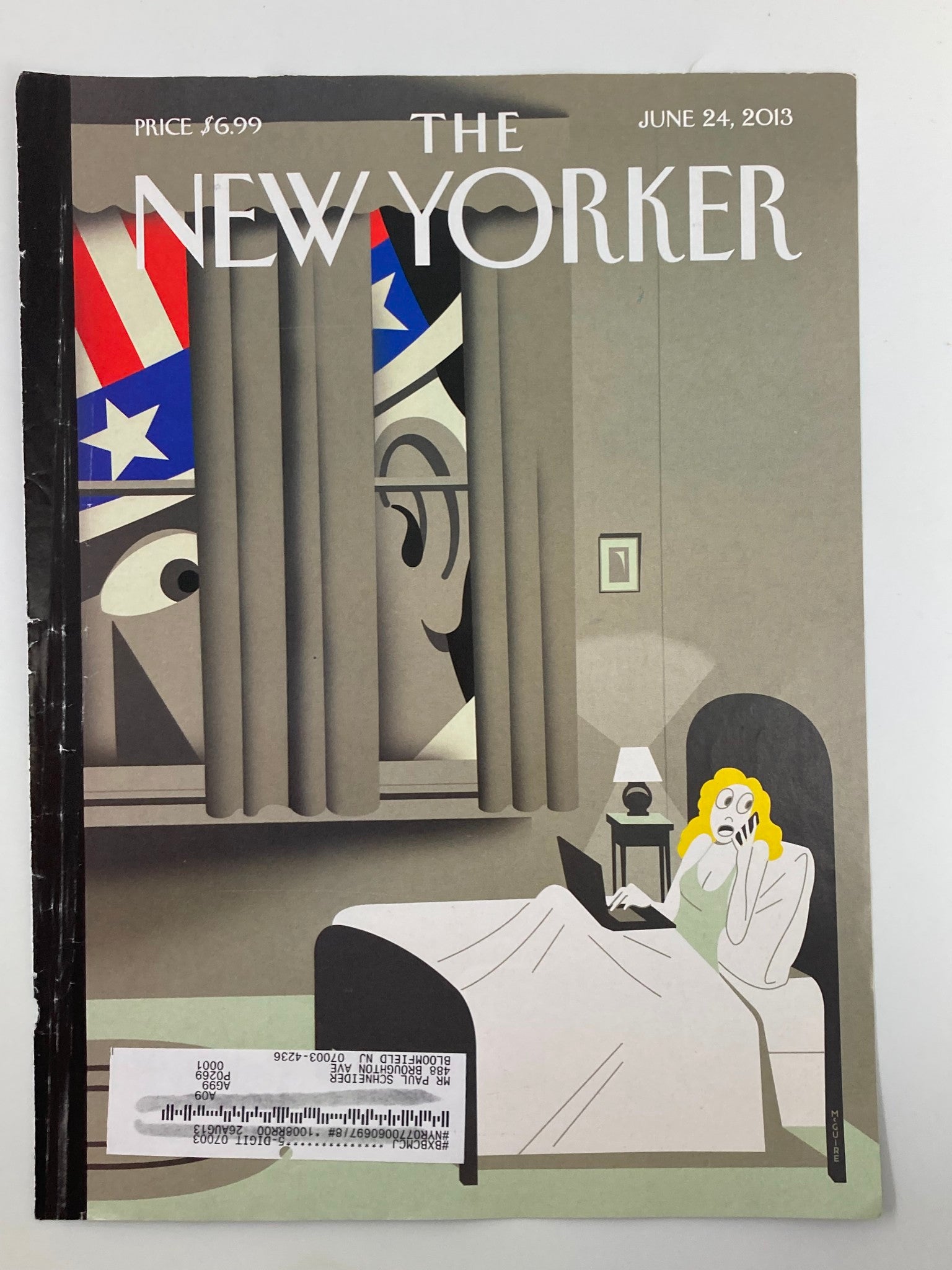 COVER ONLY The New Yorker June 24 2013 Uncle Sam is Listening by Richard McGuire