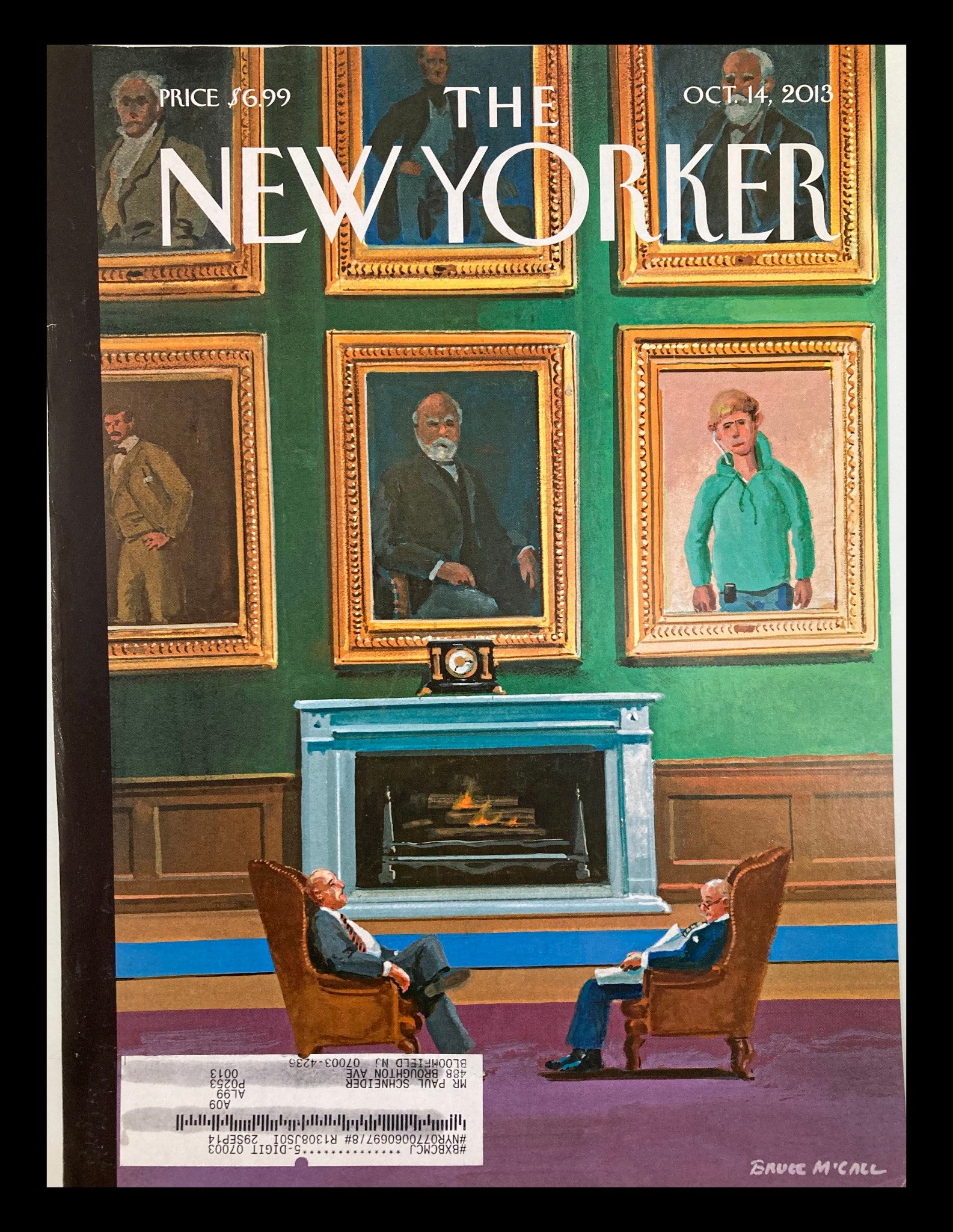 COVER ONLY The New Yorker October 14 2013 New Money by Bruce McCall