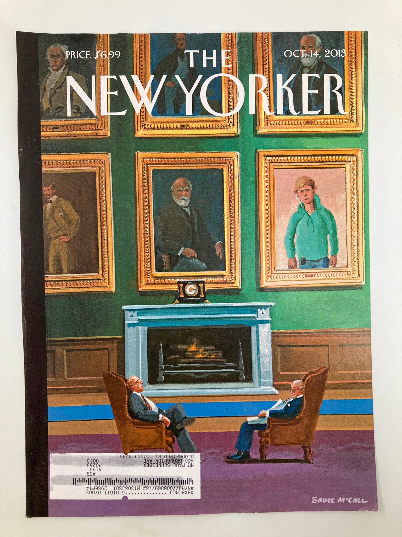 COVER ONLY The New Yorker October 14 2013 New Money by Bruce McCall