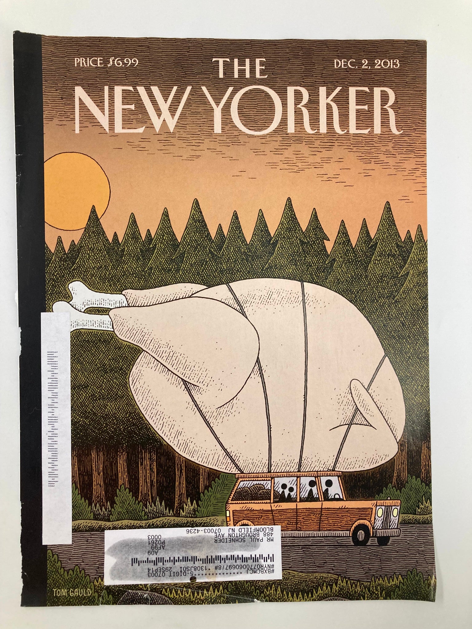 COVER ONLY The New Yorker December 2 2013 Theme Cover Turkey Day by Tom Gauld