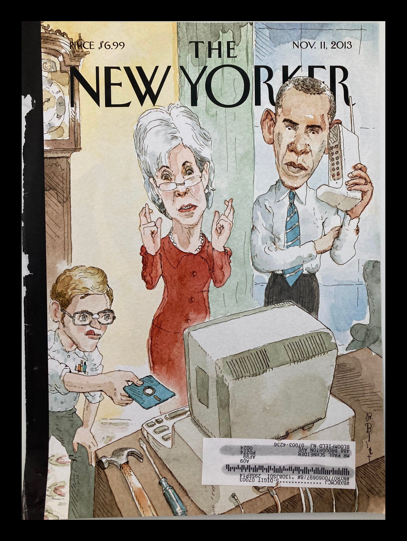 COVER ONLY The New Yorker November 11 2013 Barack Obama by Barry Blitt