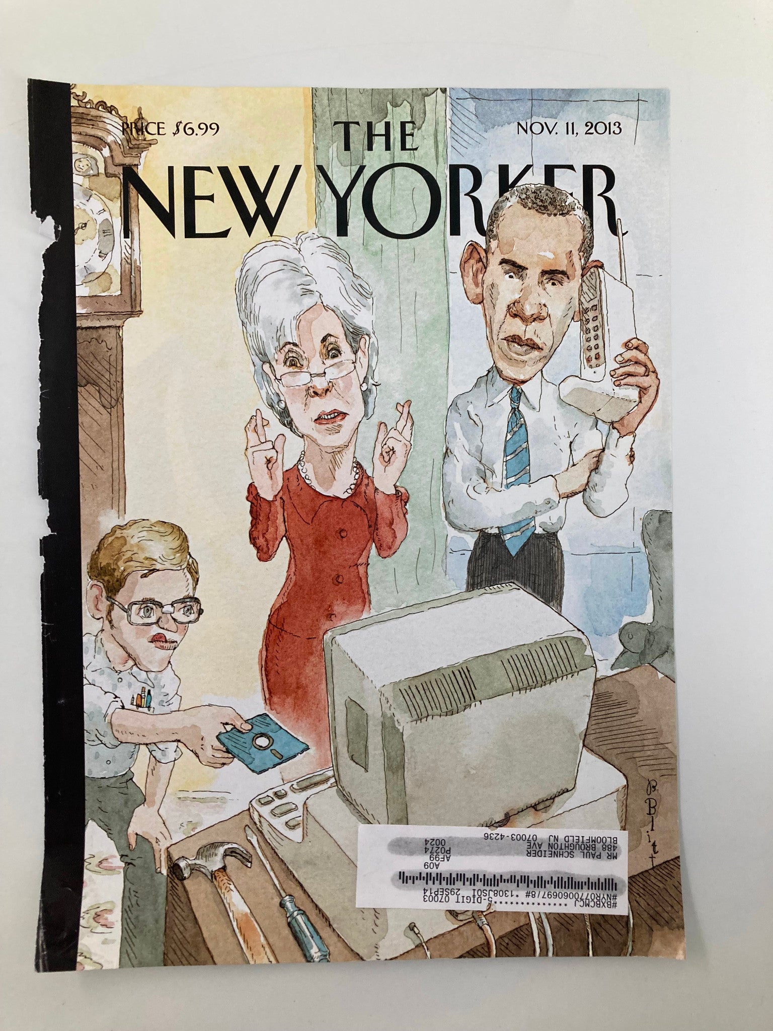 COVER ONLY The New Yorker November 11 2013 Barack Obama by Barry Blitt