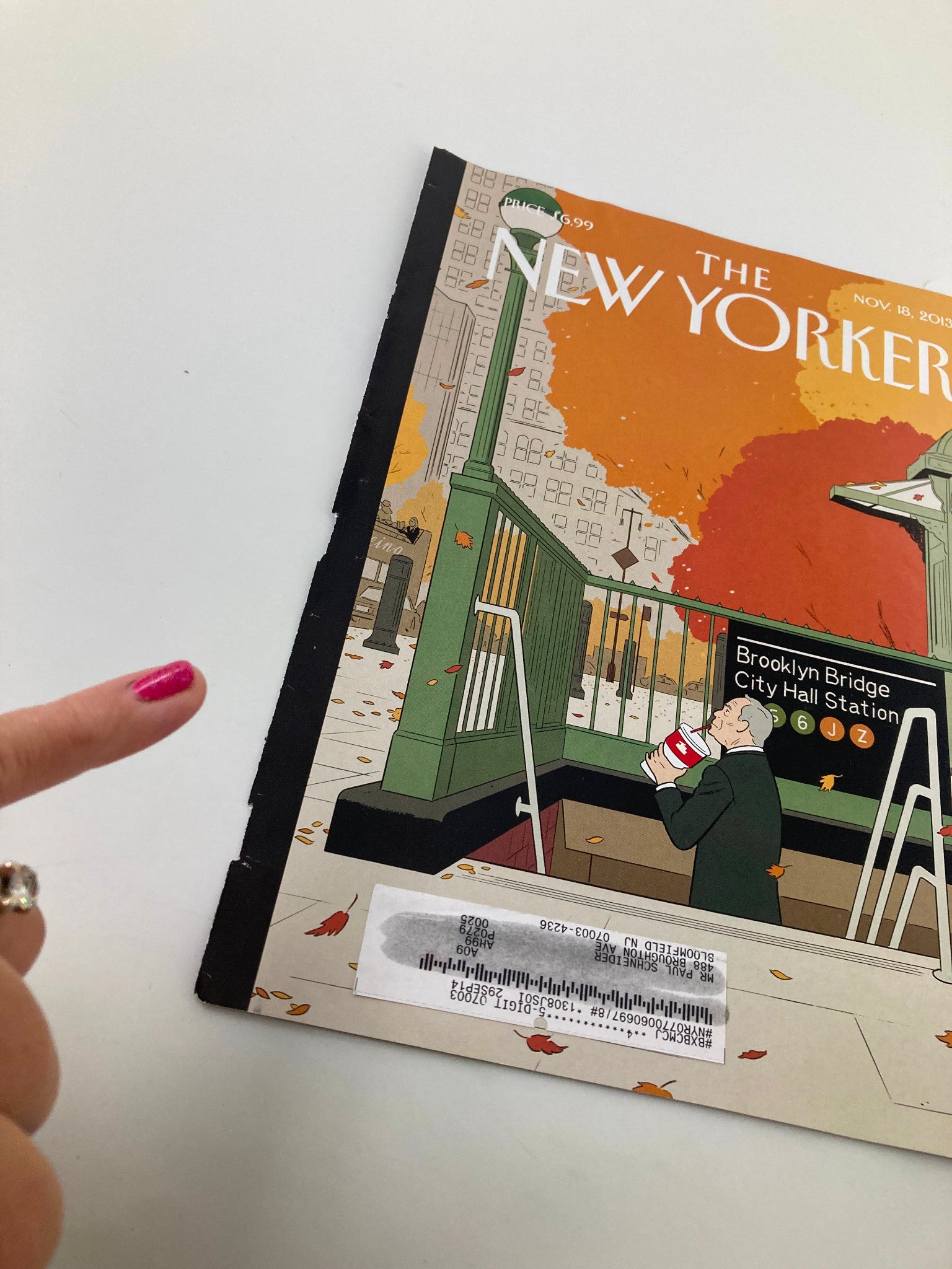 COVER ONLY The New Yorker November 18 2013 Last Straw by Adrian Tomine