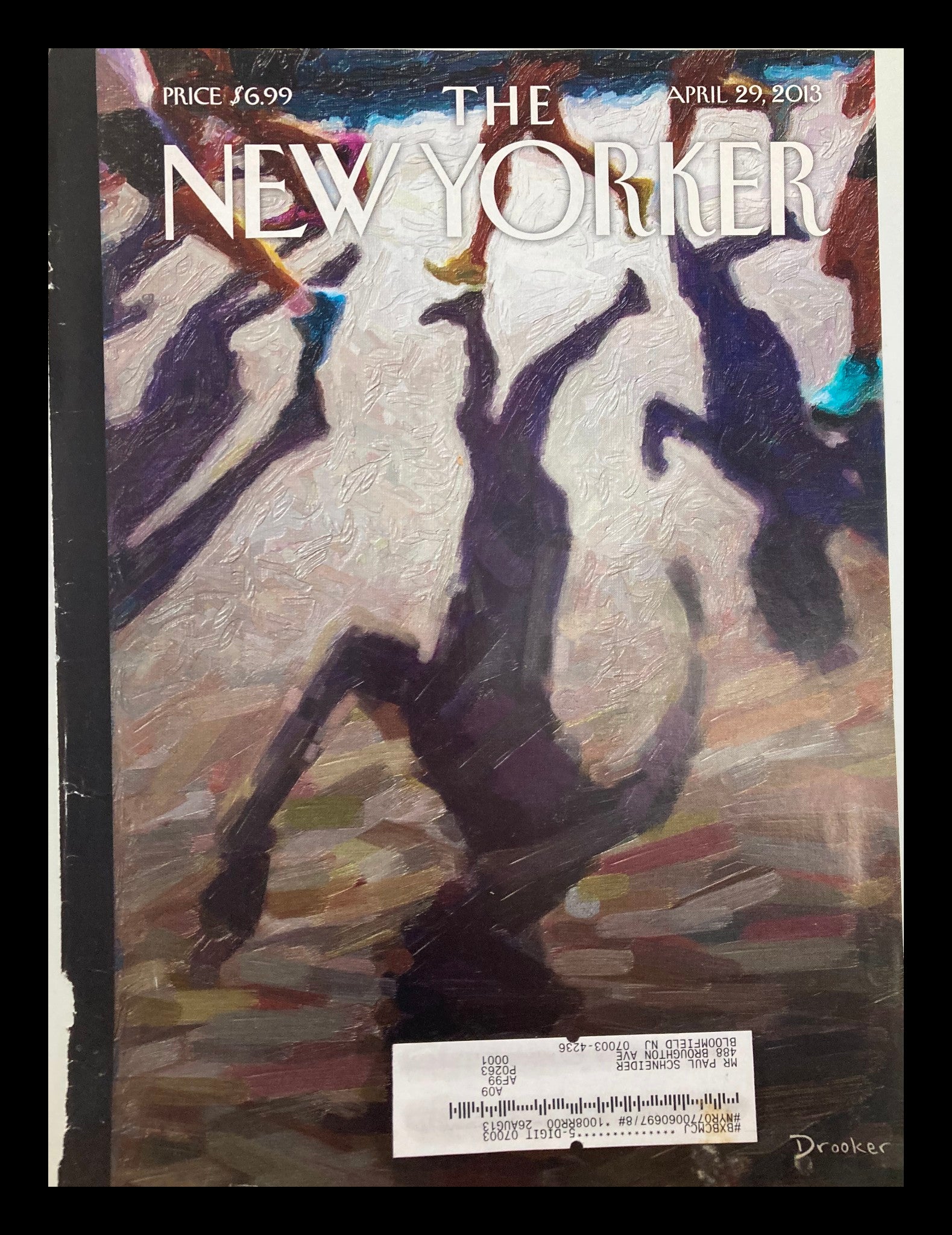 COVER ONLY The New Yorker April 29 2013 Shadow Over Boston by Eric Drooker