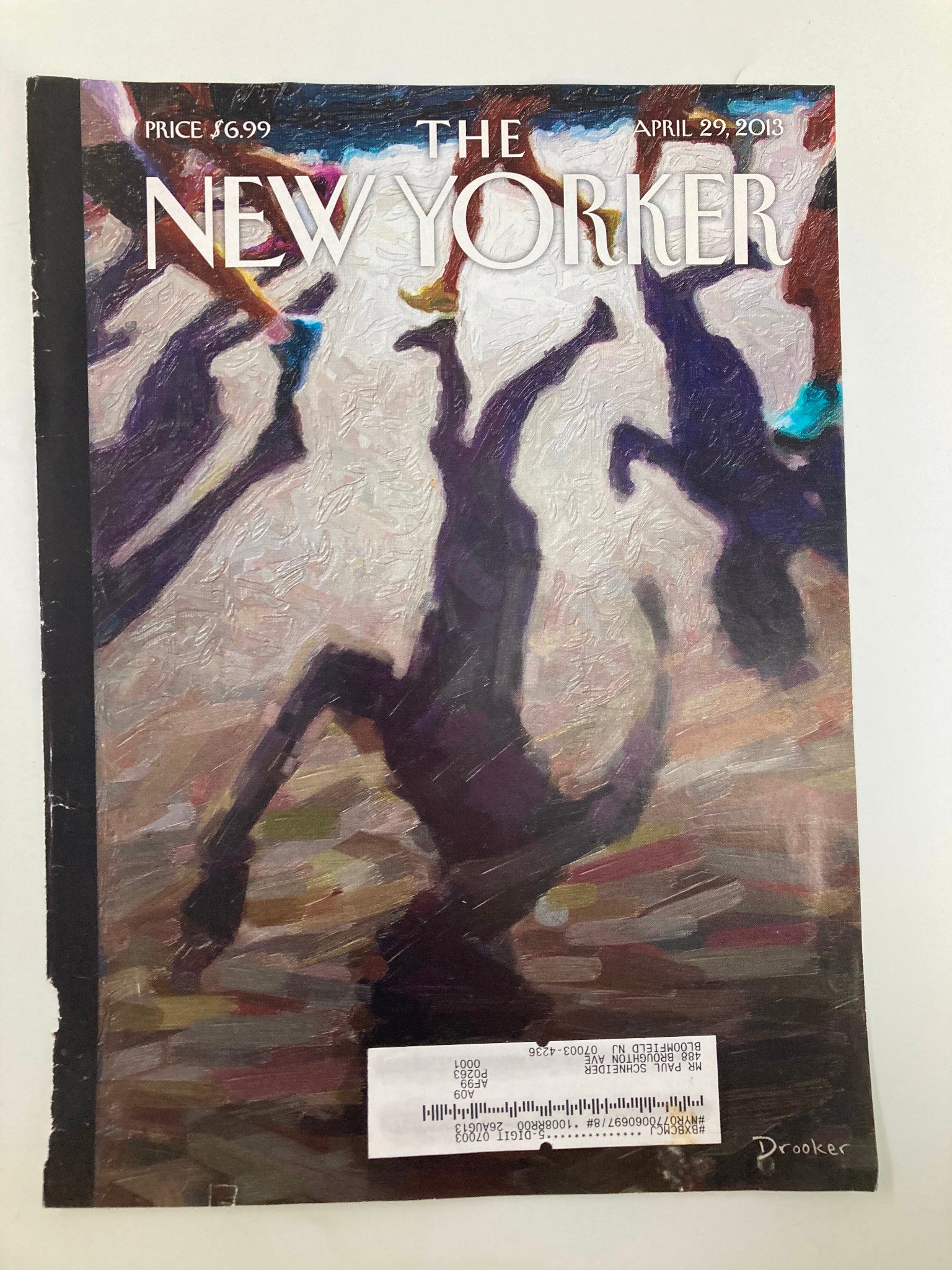 COVER ONLY The New Yorker April 29 2013 Shadow Over Boston by Eric Drooker