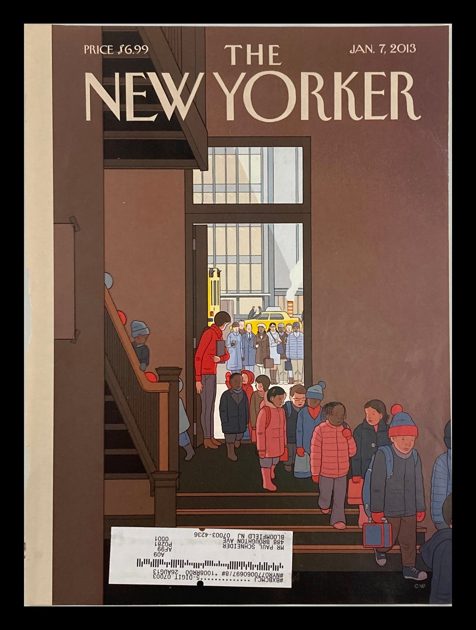 COVER ONLY The New Yorker January 7 2013 Theme Cover Threshold by Chris Ware